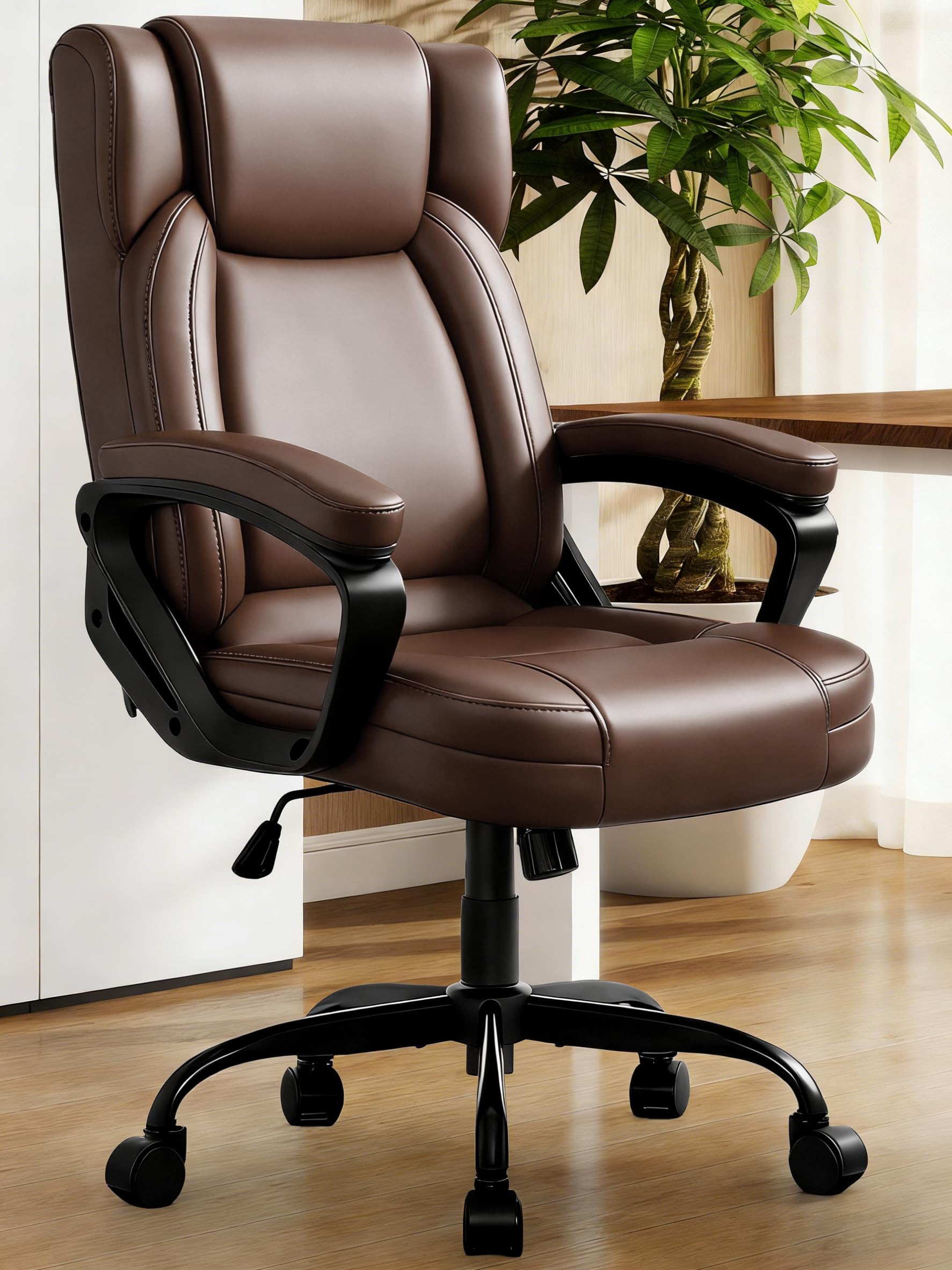 View 1 of *** PARTIAL SET *** WAYTRIM Ergonomic Executive Office Chair - Brown