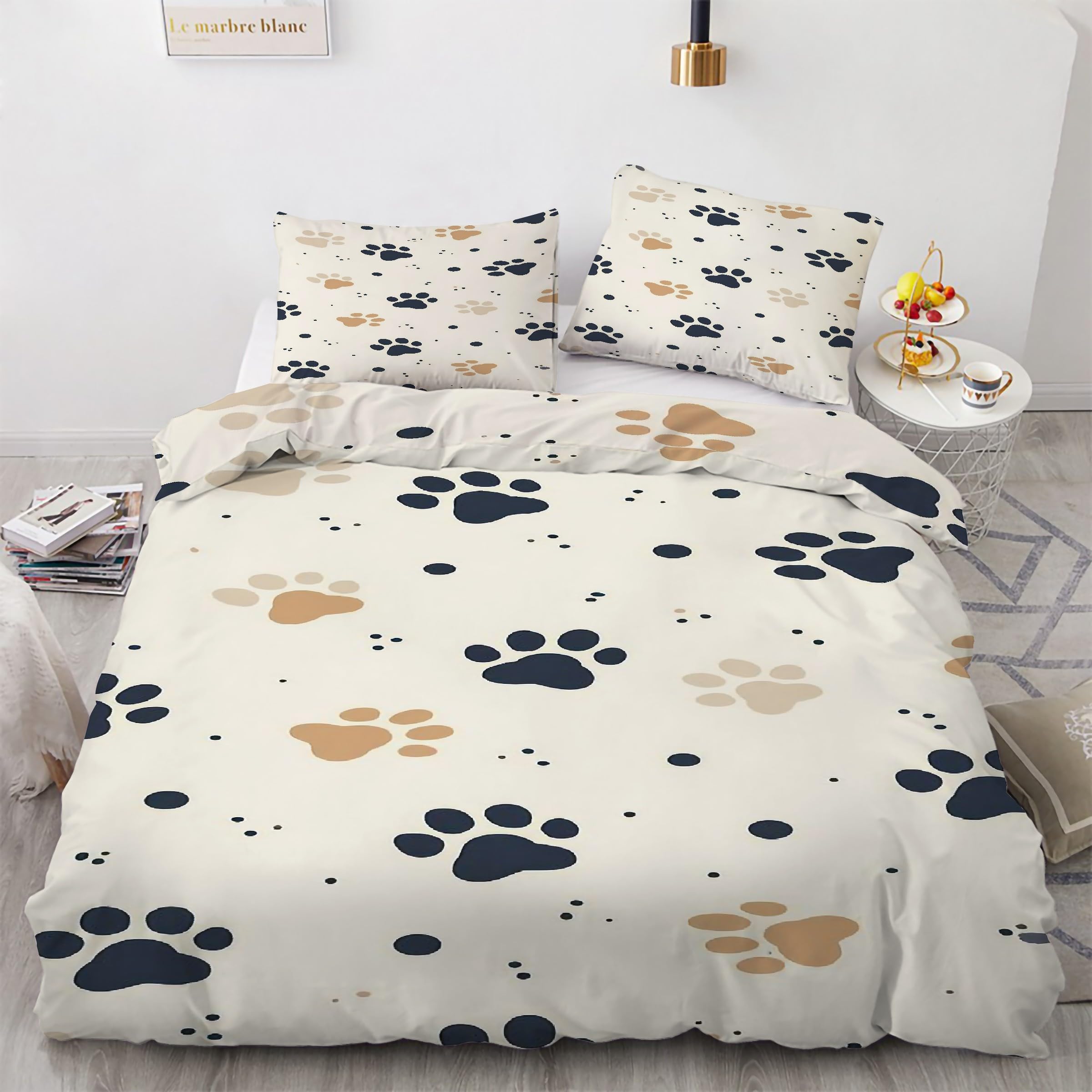 Housse de couette 160x200 avec fermeture éclair pratique parure de lit microfibre douce Kg777