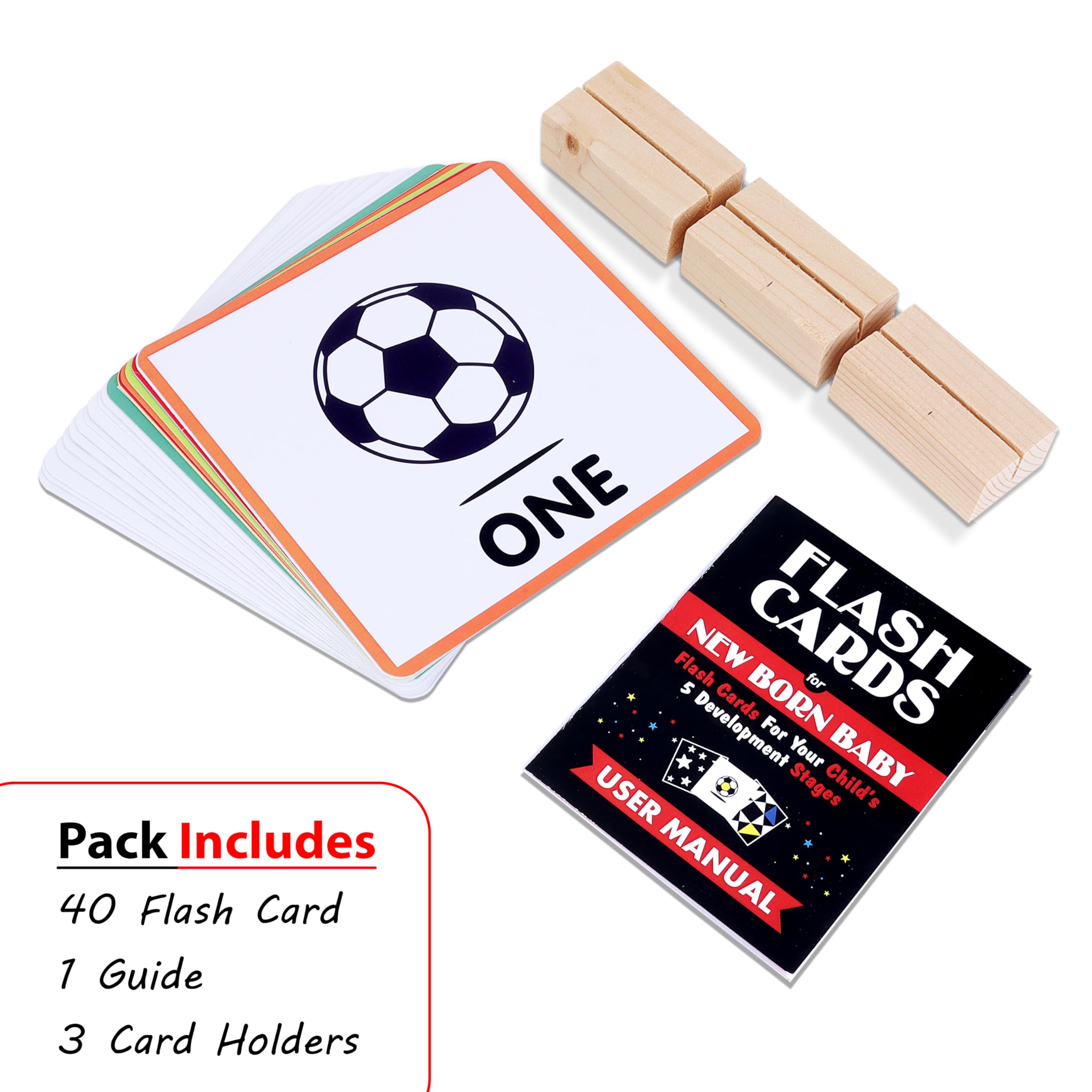 Goelite Flash Cards for Babies 80 Designs (40 Cards), Through 5 Stages of Growth for 0 to 2 Years Old, High Contrast Waterproof New Born Baby Flash Cards for Visual Stimulation 1