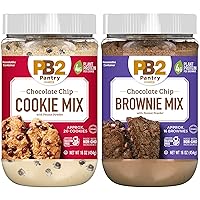 Vista 1 de PB2 Pantry Chocolate Chip Cookie and Brownie Mix, Gluten Free, Non-GMO, 4g Protein Per Cookie, Vegan (2 Jars - 16 Oz Each)