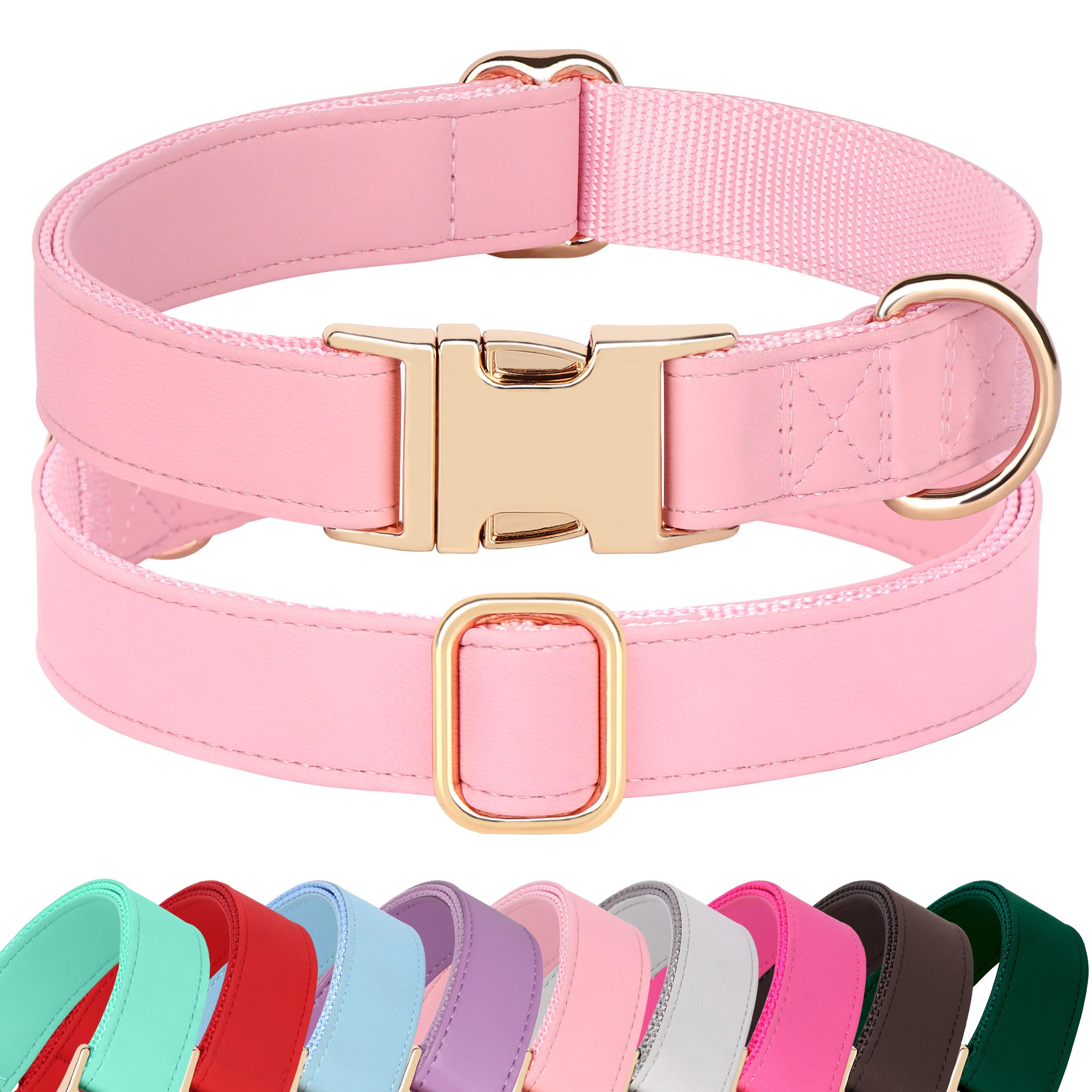 PET ARTIST Soft PU Leather Dog Collar