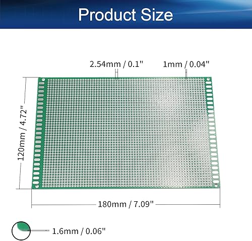 Miniatura 2 de Heyiarbeit 5 unids 4.7x7.1 in placa PCB de doble cara estañado a través de agujeros circuito impreso universal Proto Board para soldadura DIY