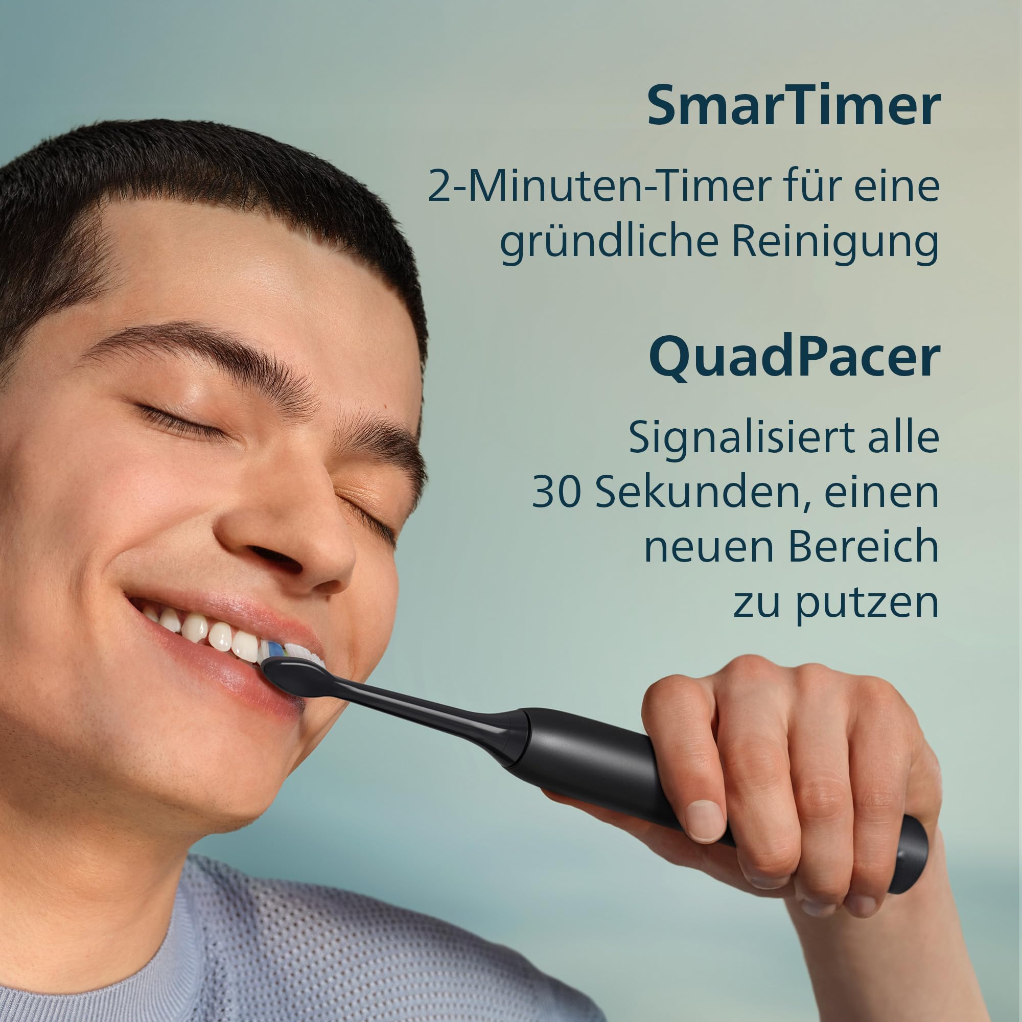 Philips Sonicare Series 3100 Elektrische Zahnbürste – Schallzahnbürste mit Drucksensor, 3 Intensitätsstufen, EasyStart, SmarTimer, 14 Tage Laufzeit, Reiseetui, Schwarz, HX4034/22, [Neu]