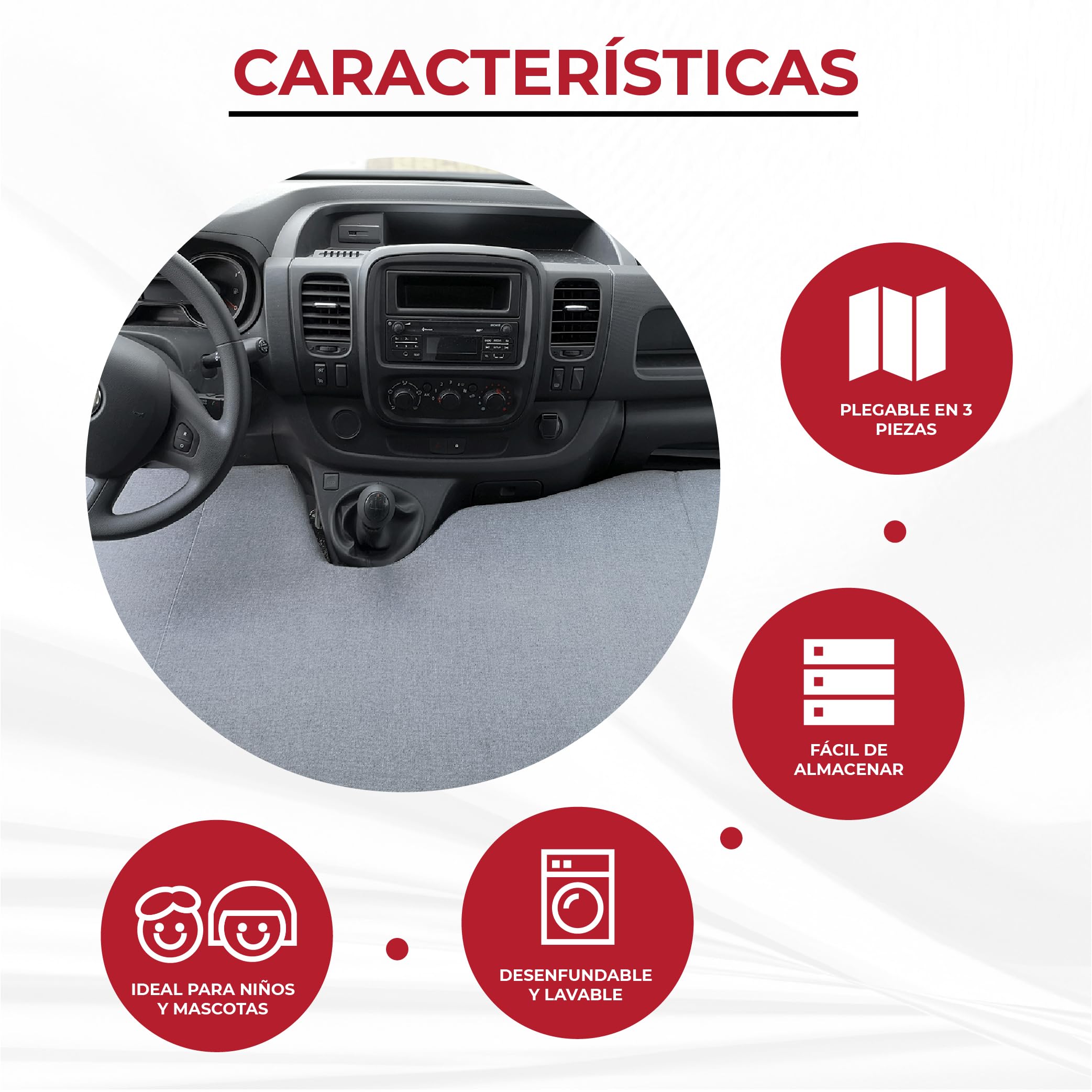 Cama Delantera para Renault Trafic, Opel Vivaro, Nissan Primastar y Fiat Talento (2002-2024), Gris