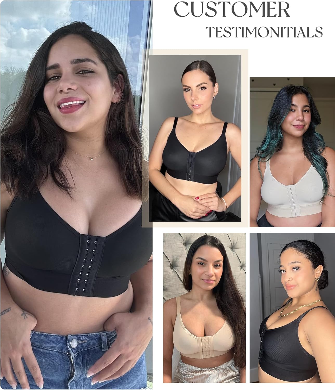 FeelinGirl Post Surgery Bras for Women Front Closure Mastectomy Bras Surgical Wireless Full Coverage Compression Bra - Image 5