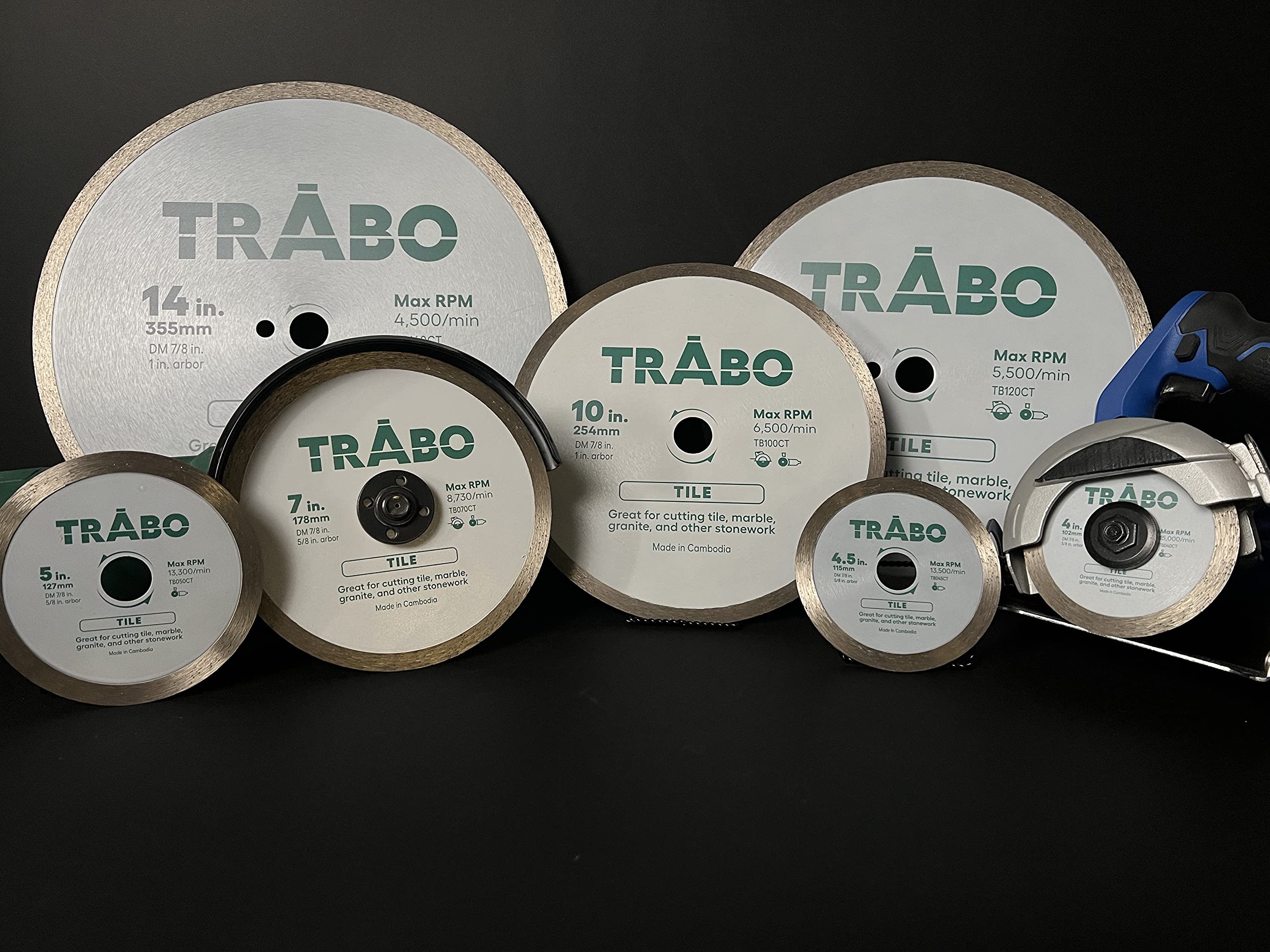 Trabo 14インチ 石工セグメントリム ダイヤモンドボンドブレード 