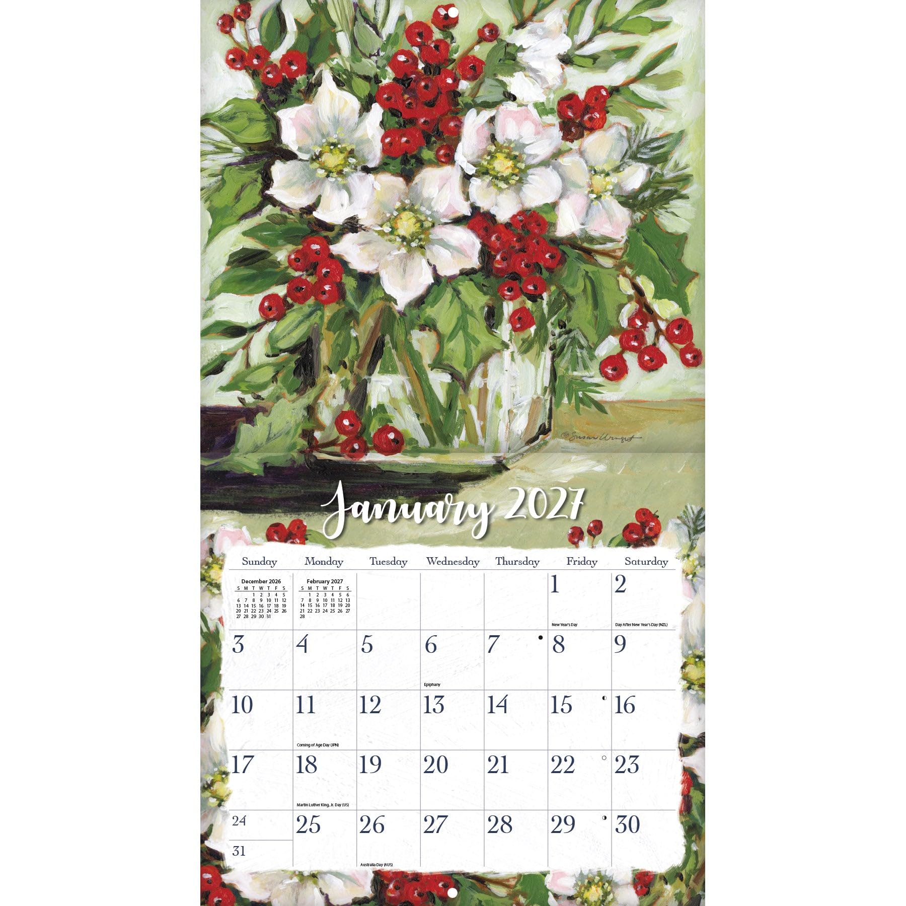 Gallery Florals - Calendario da parete 2027, formato grande