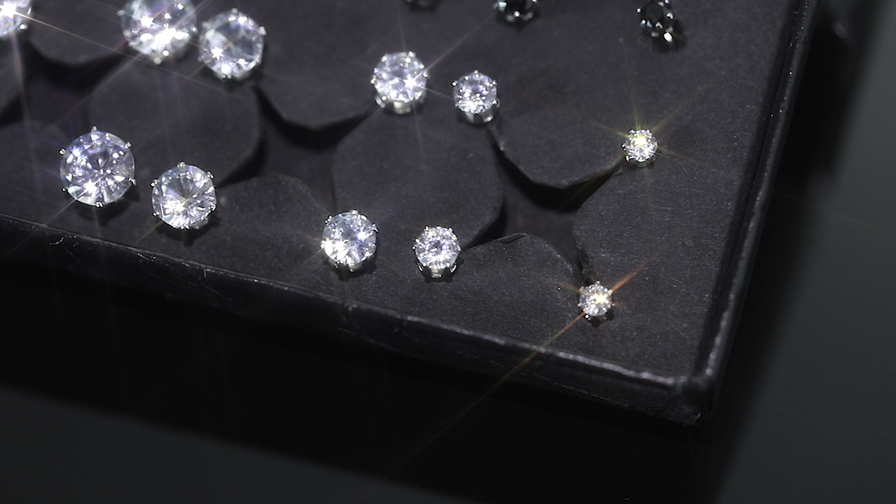 6 Pairs+Earrings+Hypoallergenic+Zirconia+Stainless