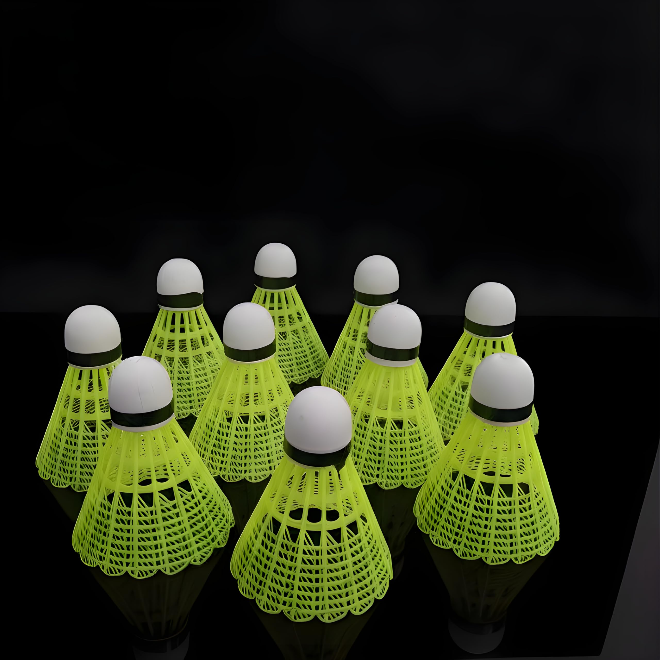 RANSFIT Nylon Green Shuttlecock, Training and Practice, Visibility, Durable High-Speed Flight, Indoor & Outdoor Play