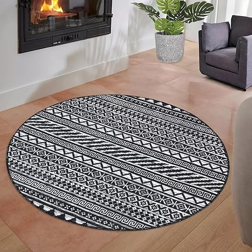 Vista 20 de Zacoo Alfombra bohemia para pasillo de 2 x 6 pies, alfombra geométrica de pelo bajo, antideslizante, resistente a las manchas, para cocina, marino