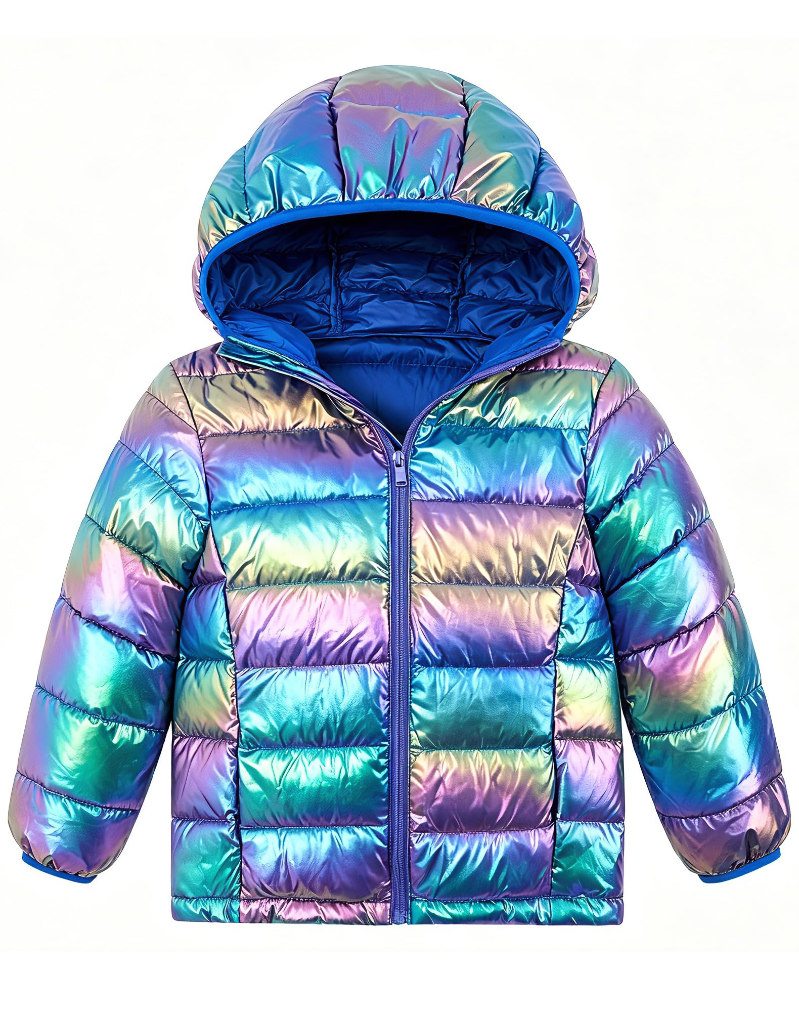 Lovekider Girls Winter Coat Shiny Gradient Lightweight Puffer Jacket 4-12Y