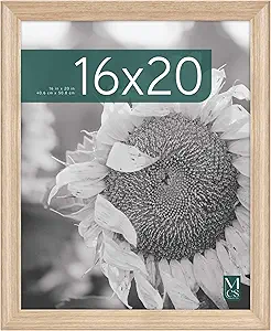 MCS Studio Gallery Classic 16x20 Poster Frame Natural Woodgrain, Vertical & Horizontal Wall Hanging Large Picture Frame for Photos, Posters & Art Prints (1-Pack)