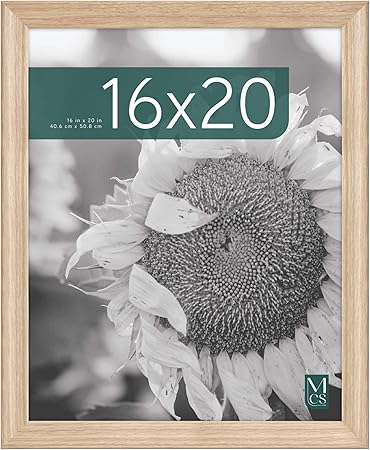 MCS Studio Gallery Classic 16x20 Poster Frame Natural Woodgrain, Vertical & Horizontal Wall Hanging Large Picture Frame for Photos, Posters & Art Prints (1-Pack)