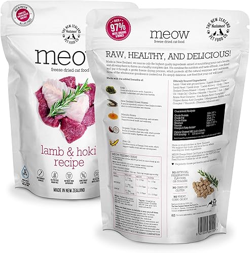 Miniatura 9 de Meow Alimento liofilizado para gatos, receta de cola de cepillo salvaje, golosinas para gatos con alto contenido de proteínas, comidas y coberturas,