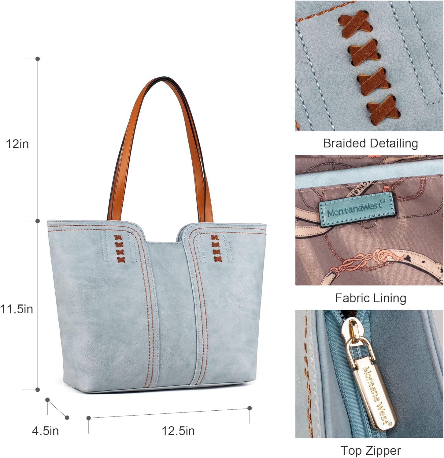 Montana West Tote Bag for Women Top Handle Satchel Purse - Image 4