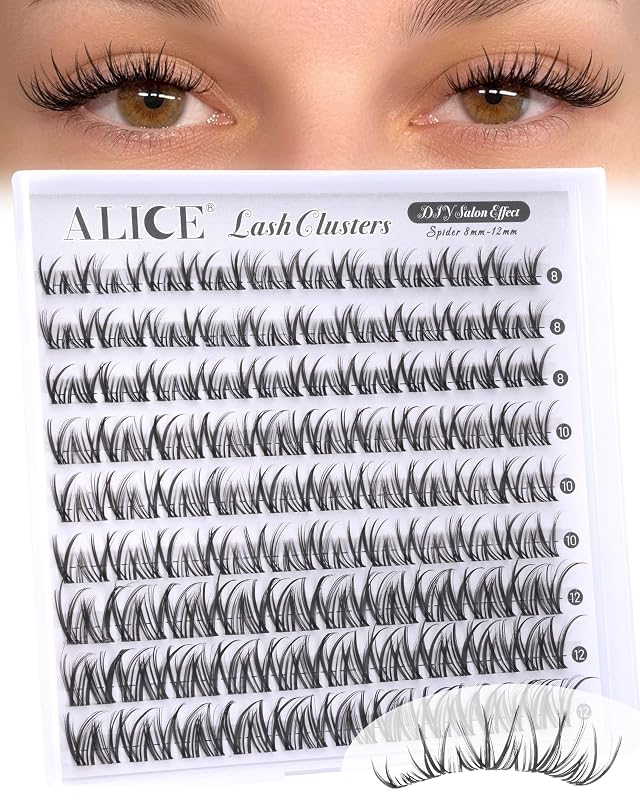 ALICE Cílios Postiços em Tufo com Curvatura CC, Fibras Sintéticas, 8–12 mm
