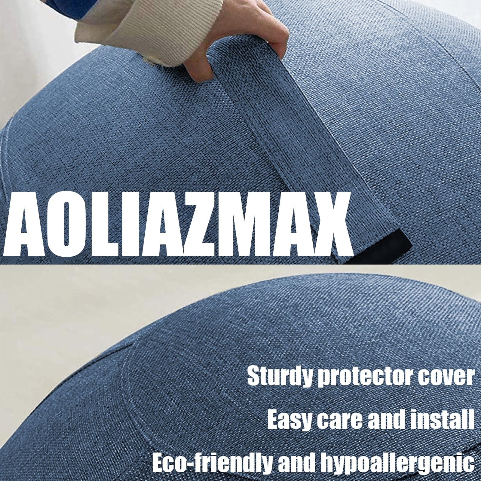 AOLIAZMAX Yoga Ball Cover - Pilates Exercise Yoga Ball Cover, Anti Scratch Exercise Ball Cover with Handle for 55/65/75cm Birthing Ball, Stability Ball, Balance Ball (Without Ball)