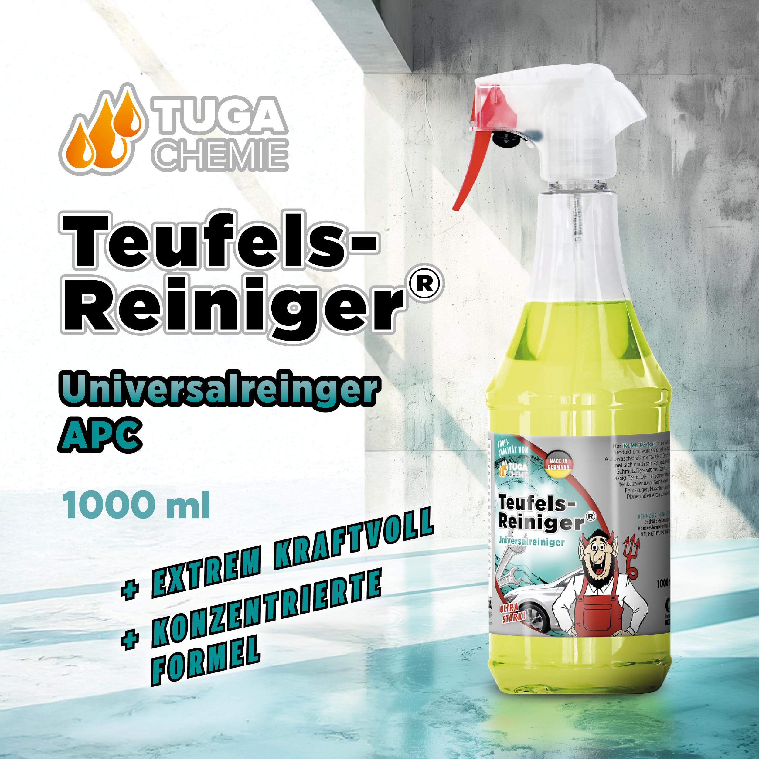 TUGA CHEMIE Auto Pflege Bundle – Alu Teufel Spezial Felgenreiniger | + Insekten Teufel Insektenentferner + Teufels-Reiniger Vorreiniger, Fahrzeugreinigung im Set