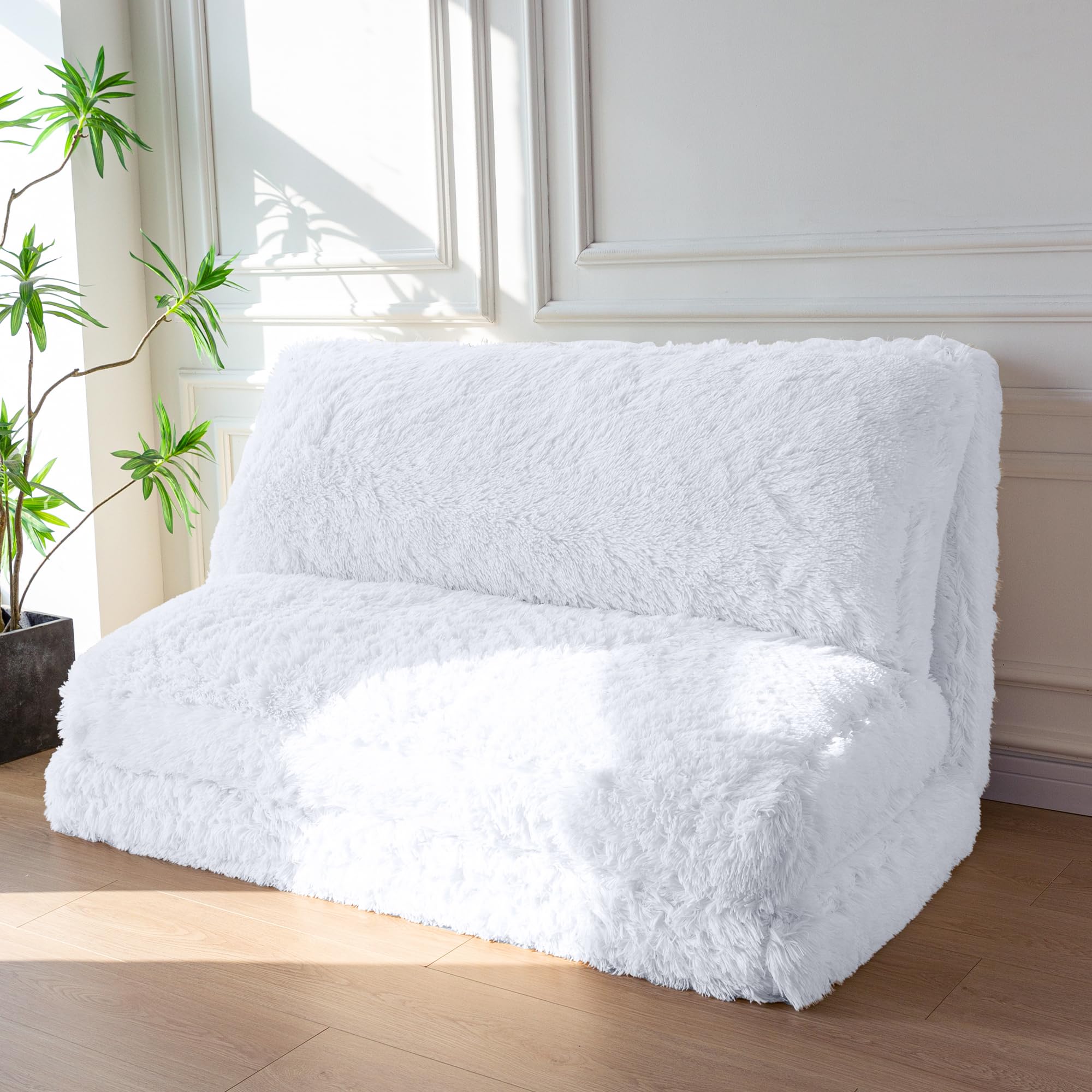 Snapklik.com : Bean Bag Bed Floor Bed, Faux Fur Floor Sofa Floor Chairs ...