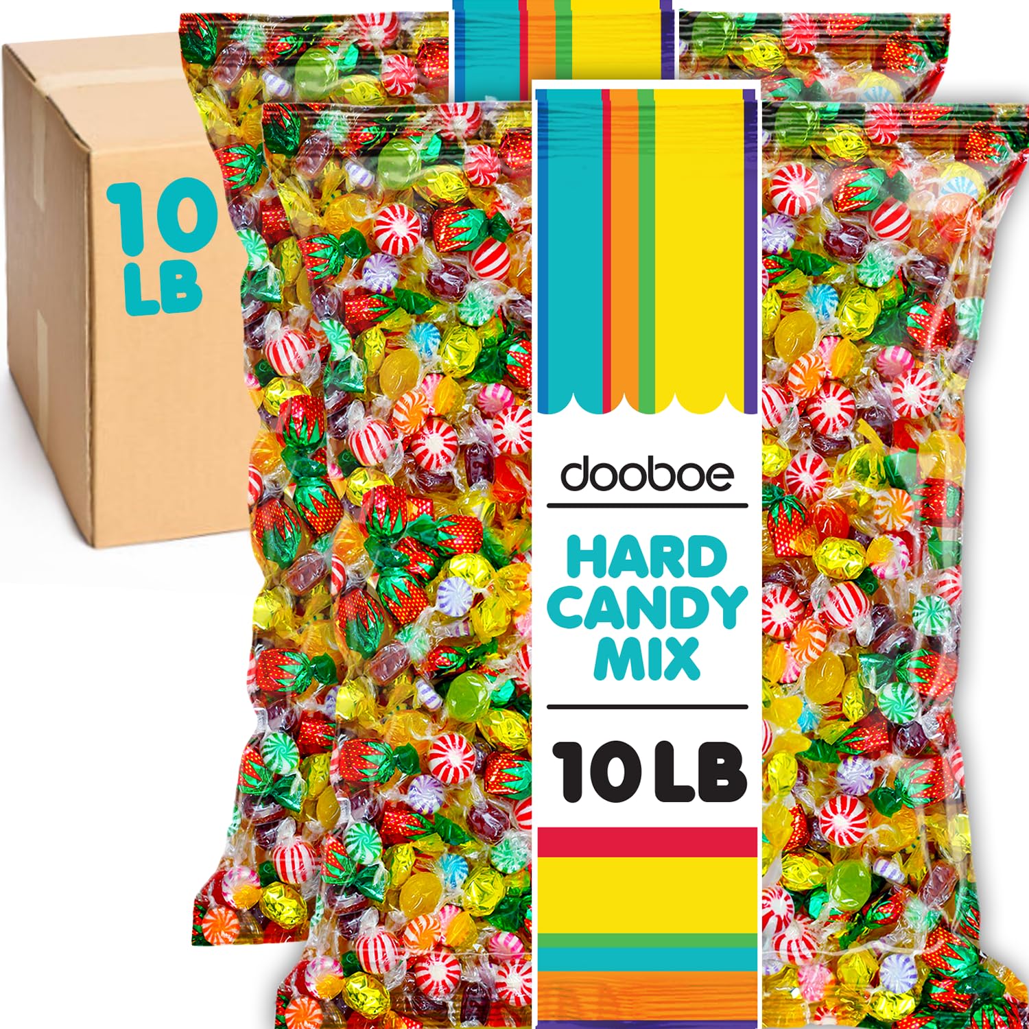 Dooboe Bulk Hard Candy Mix – 10 lb – Individually Wrapped Assorted Hard Candies for Candy Bowls & Parties