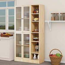 Kitchen Storage Cabinet, 71" Tall Kitchen Pantry Cabinet with Doors and Adjustable Shelves, Freestanding Utility Storage Cabinet for Kitchen, Dining R