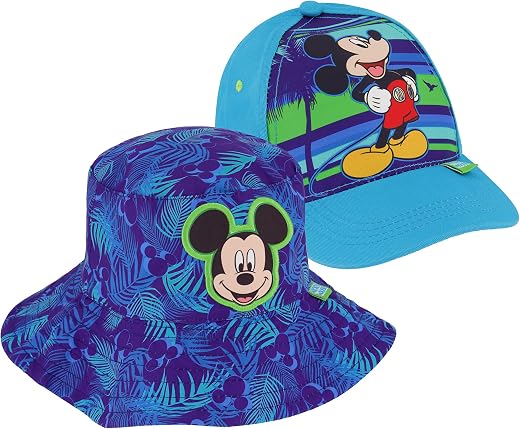Disney Bucket Baseball cap, Mickey Mouse Toddler Sun Hat for Ages 2-4 Falda Larga, Cappello e Cappello alla Pescatora, Anni Neonati