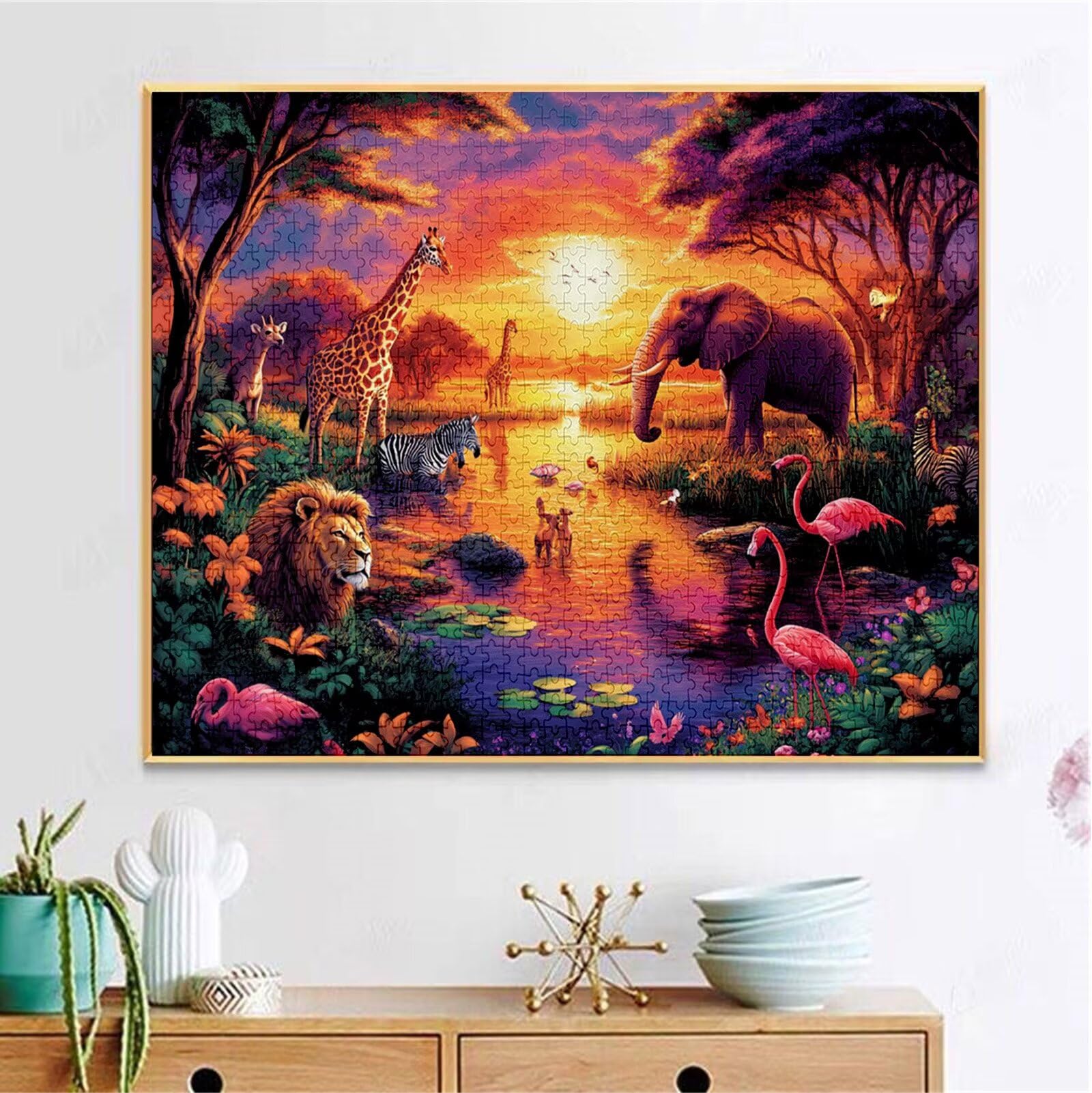 Puzzle 5000 Pezzi, 3 4 5 Anni Puzzle Cervo 6 7 8 Anni Giochi Educativi Sostenibili Con Motivi Per Adulti Da Gioco in Legno Di Alta Qualità Jigsaw Elefante per Gioco Familiare, Regalo Natale H-7037