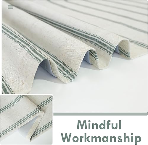 Vista 178 de DriftAway Cortinas opacas de mezcla de lino de 63 pulgadas de largo para dormitorio, cortinas de lino con estampado de rayas verticales, con Gris