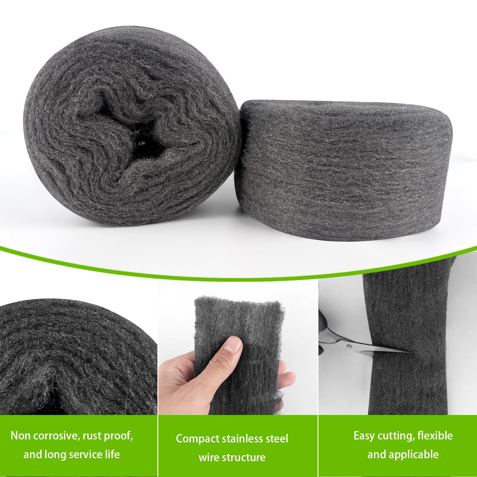 Lana D'Acciaio Grado 0000 - 5 Rotoli Da 4m Anti Topi, Per Pulizia E Protezione Da Roditori - Foto 9