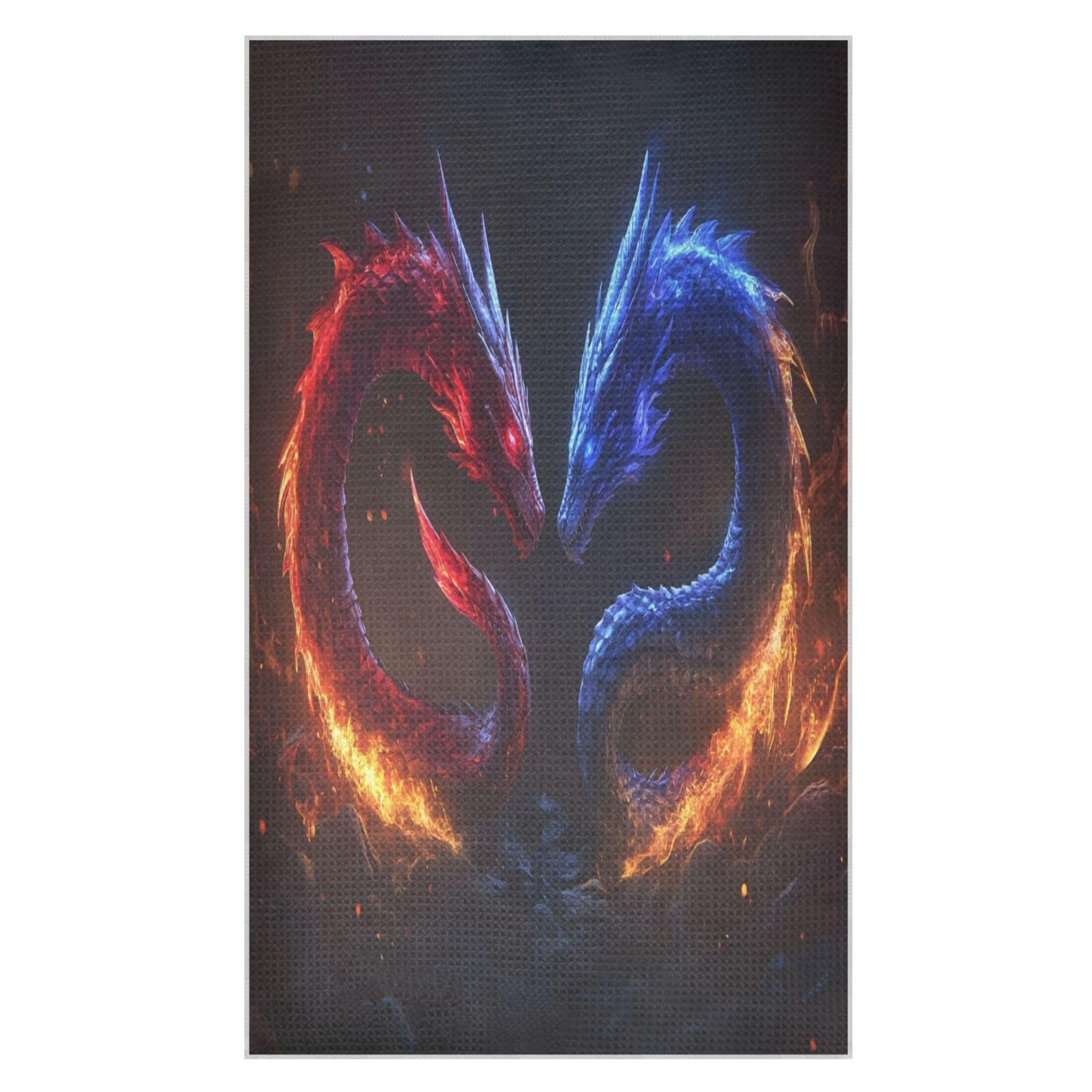 Fuauuyl Dragons Kitchen Towel Waffle Weave Dish Towels Soft Absorbent Hand Towel Microfiber Lint Free Dish Cloths for Kitchen, 18x30 in
