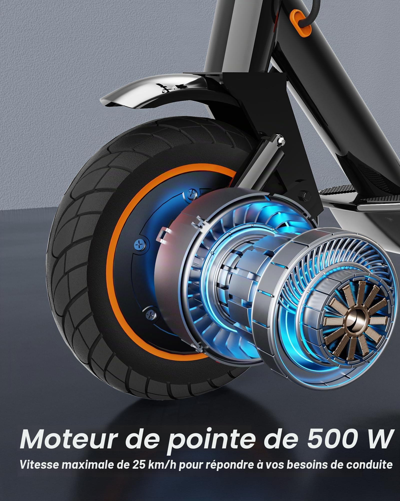 QnQ Trottinettes Électriques, 8.5"/10" Électrique Trottinette Pliable, Moteur 500W, Batterie 7.8AH/10.4AH, Application, Maximum 25km/h, Portée de 20 à 35 km, Double Frein, Double Amortisseurs