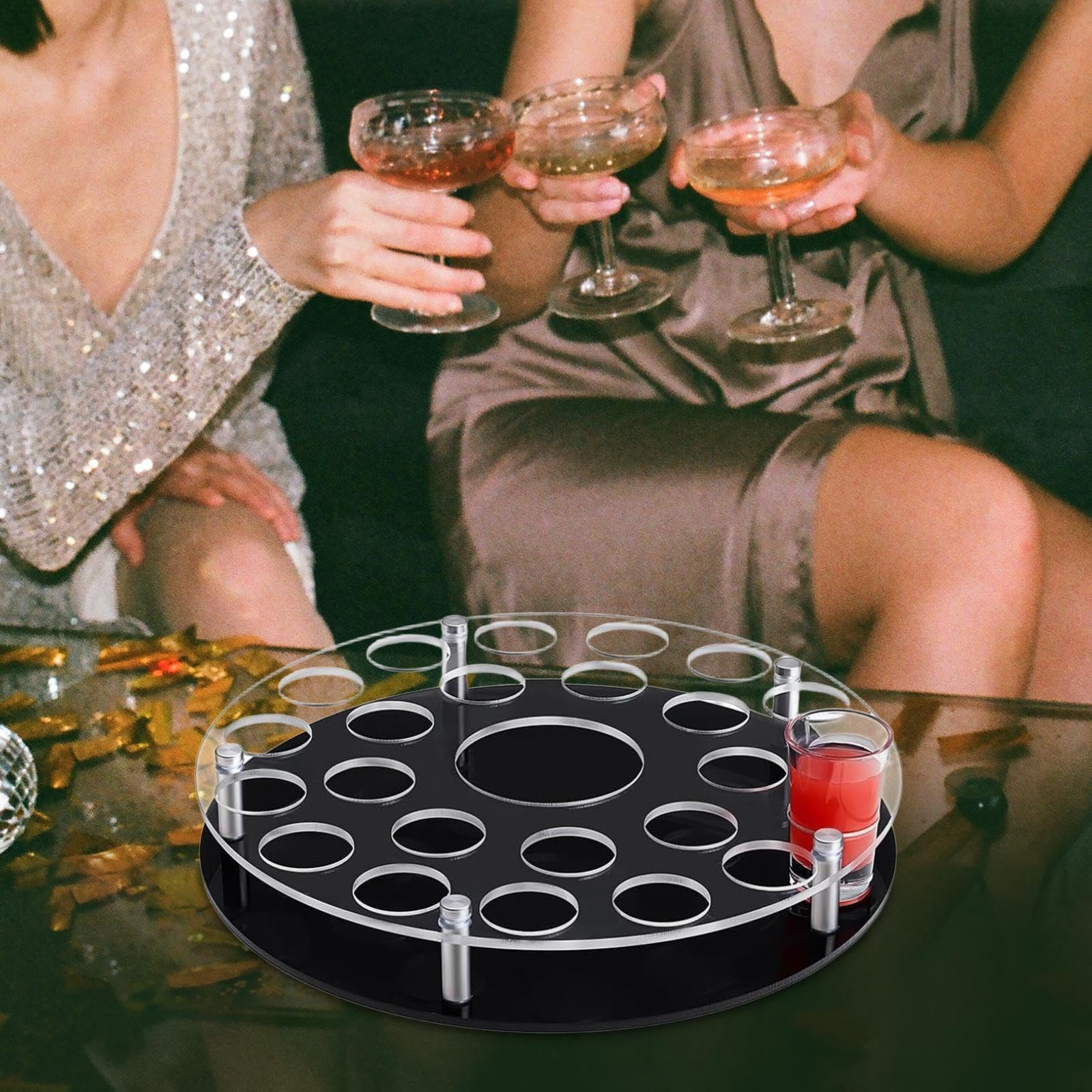 Soporte para Vasos, Expositor de Cerveza Y Tazas, Accesorios de Bar, Bandeja para Servir Vasos para Fiestas.
