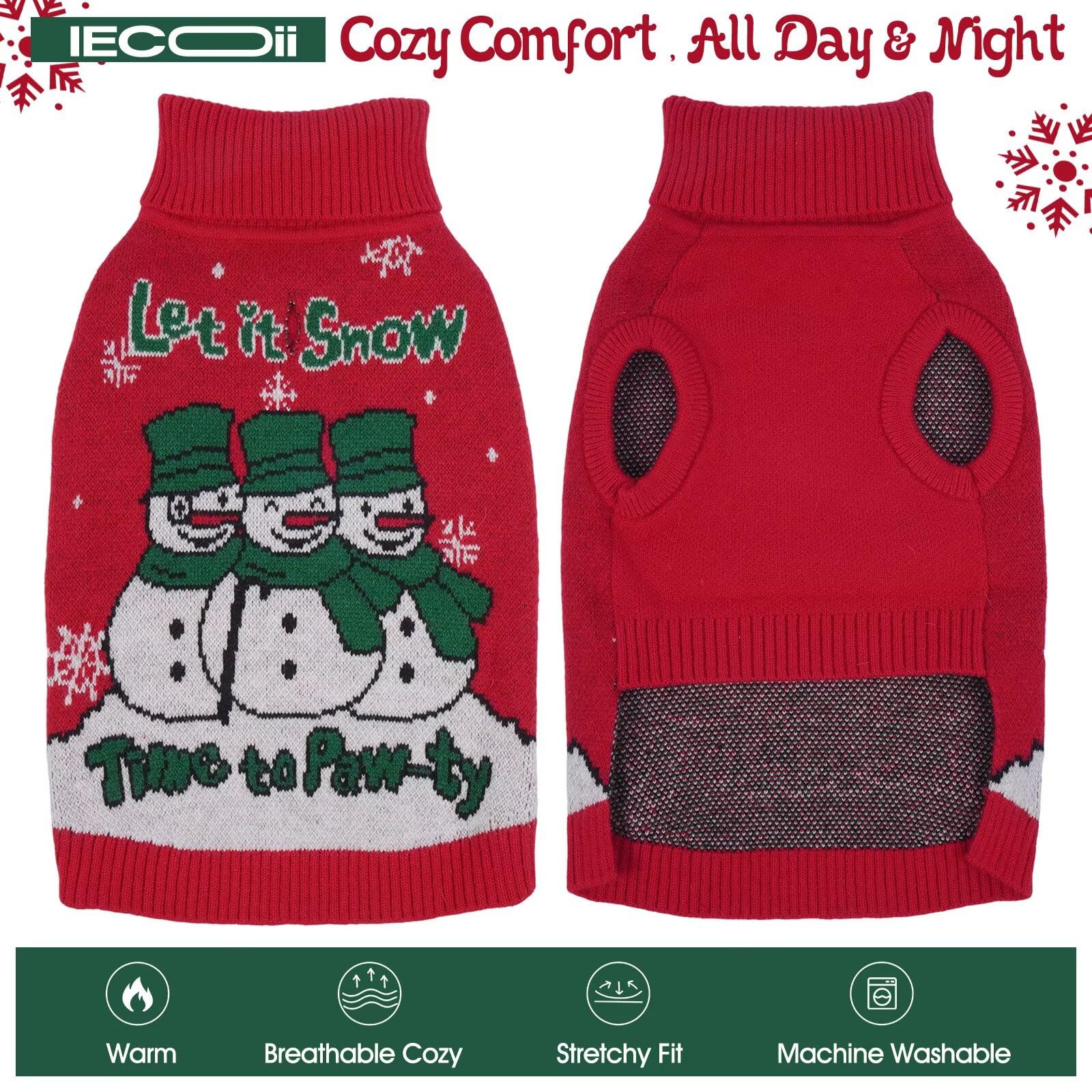 IECOii Jersey de cuello alto para perros pequeños, medianos y grandes