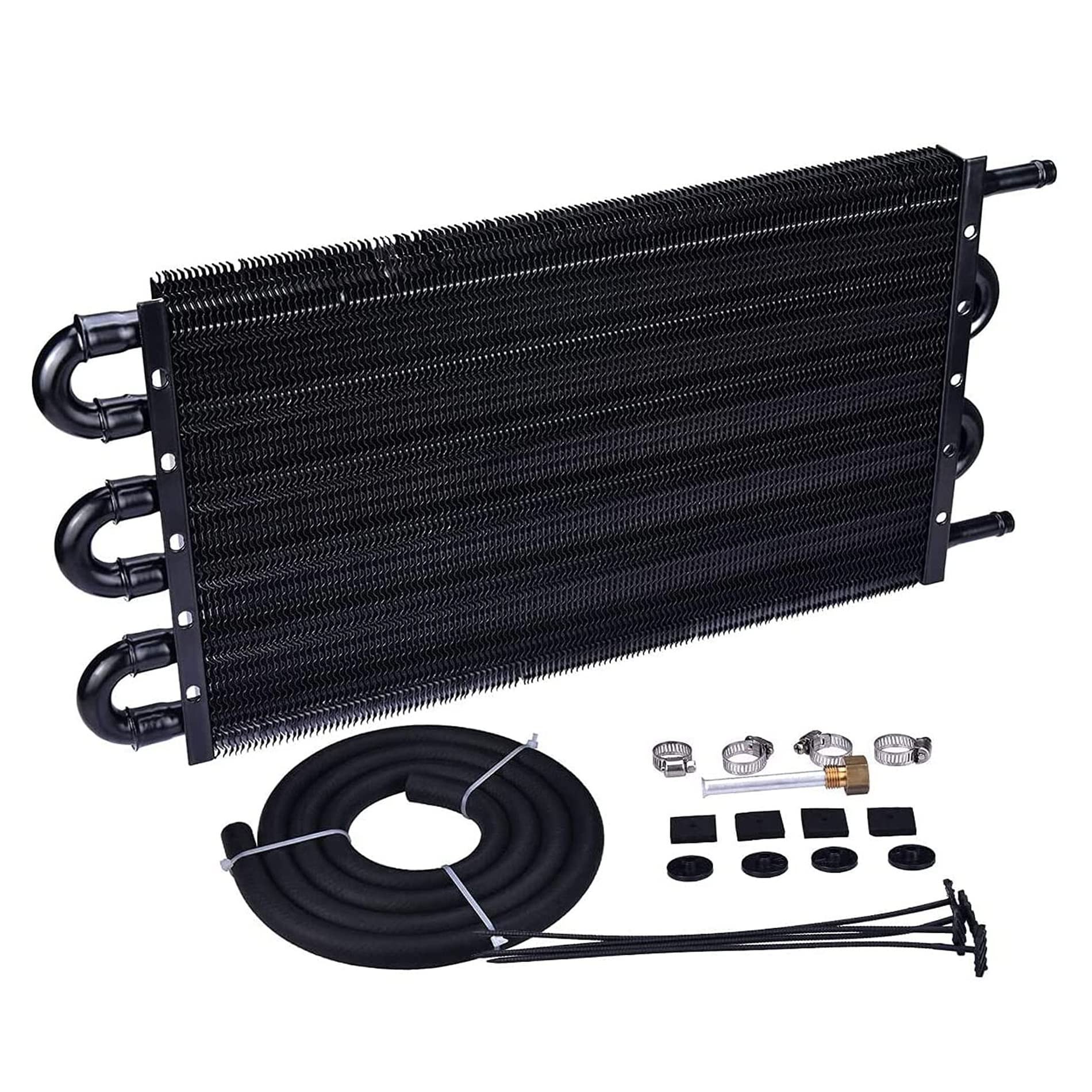 Photo 1 of EVIL ENERGY 5/16" Transmission Oil Cooler, 6 Pass Tube and Fin Cooler Kit Universal Aluminium Black
