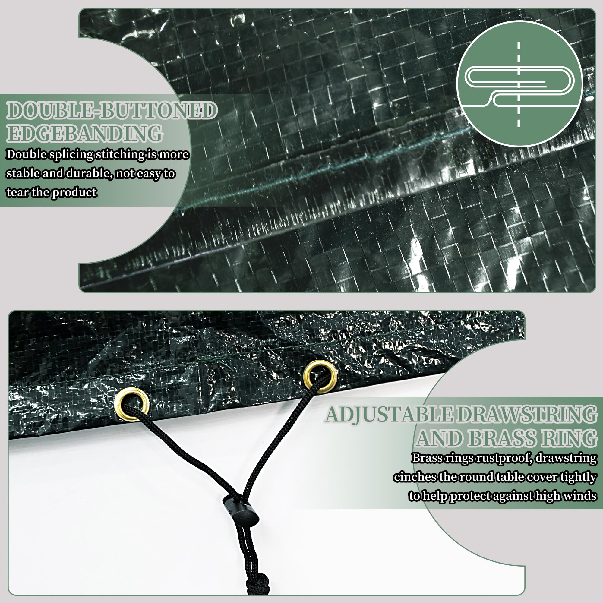 Fundas para sillas apilables de jardín, impermeables, para sillas apilables, resistentes al viento (verde-polietileno, 65 x 65 x 80/120 cm)