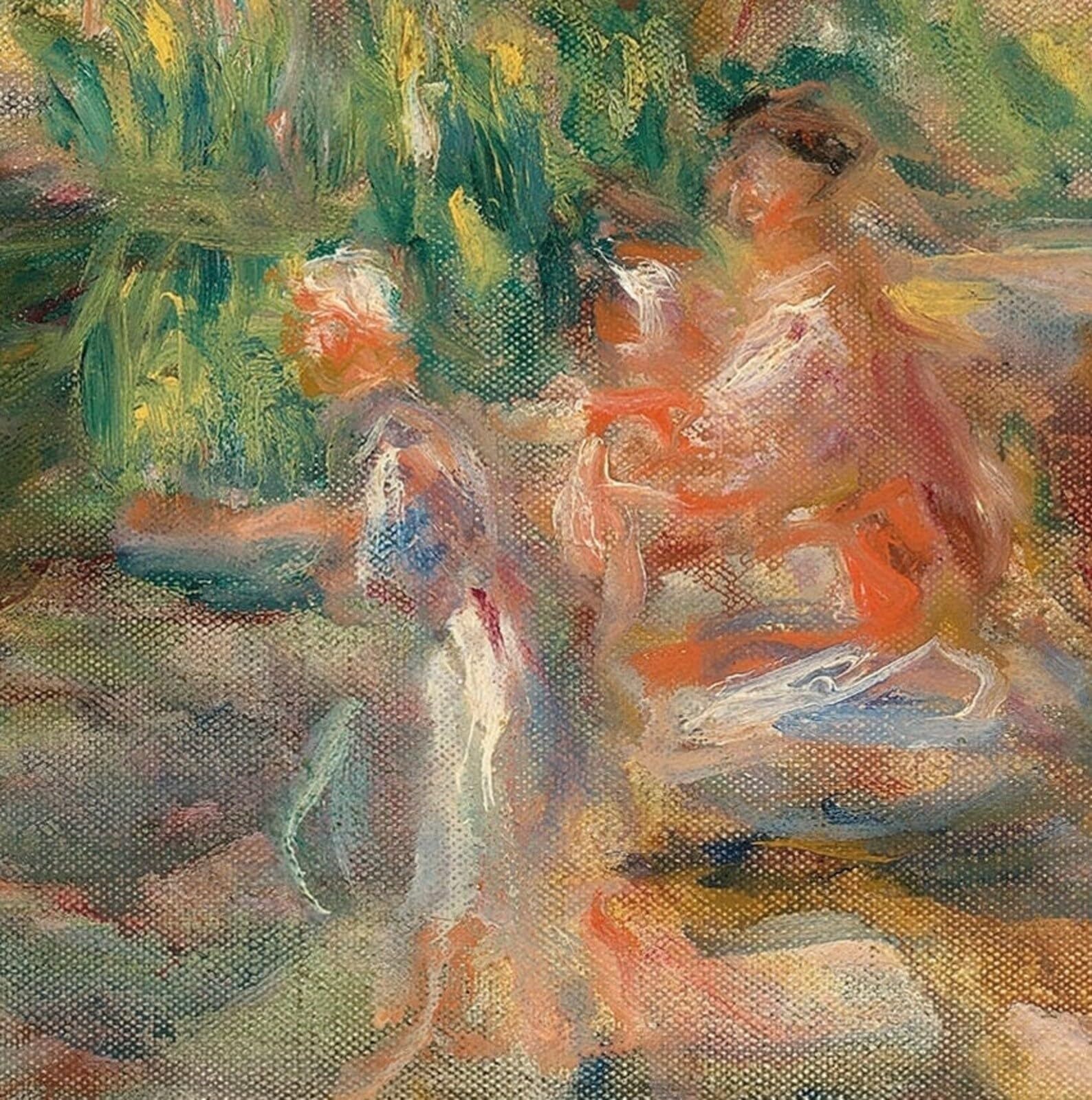 Lavandieres Au Bord Du Loup By Pierre Auguste Renoir 3d Printed