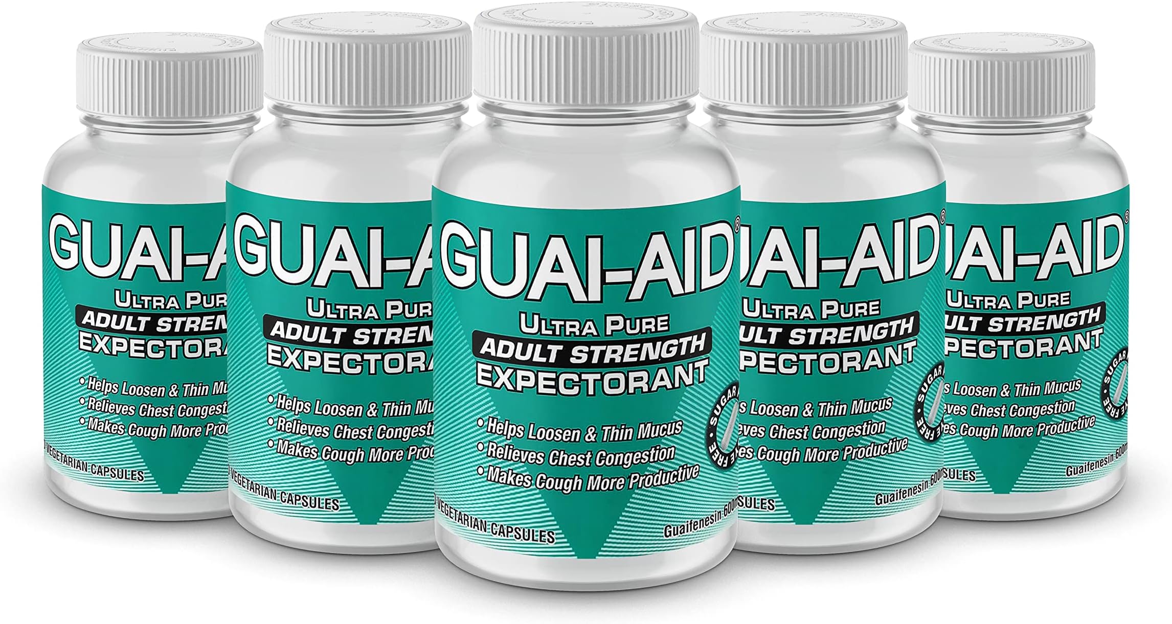 500 Guai-Aid® 600mg "Ultra-Pure" Guaifenesin Veg Capsules
