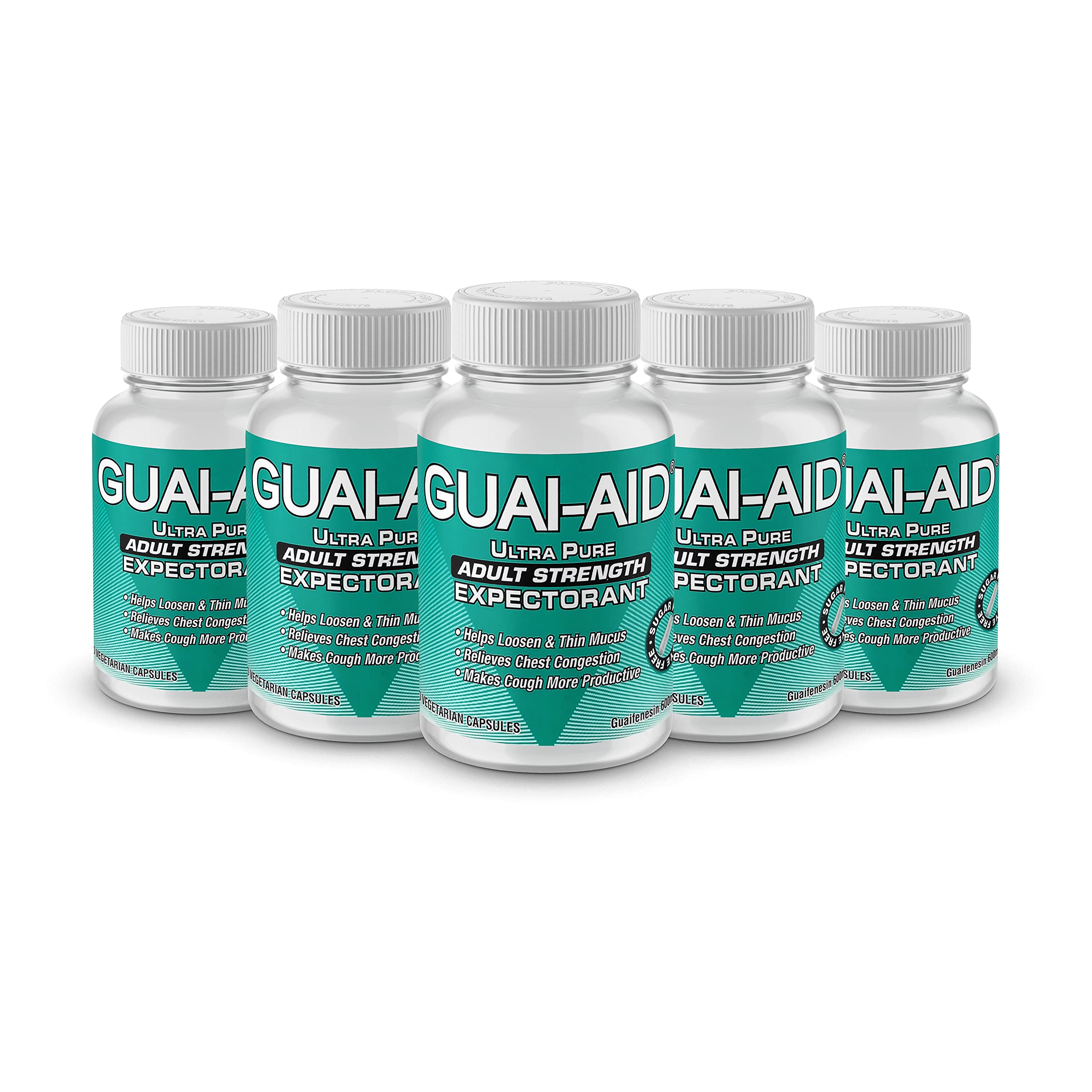 500 Guai-Aid® 600mg "Ultra-Pure" Guaifenesin Veg Capsules