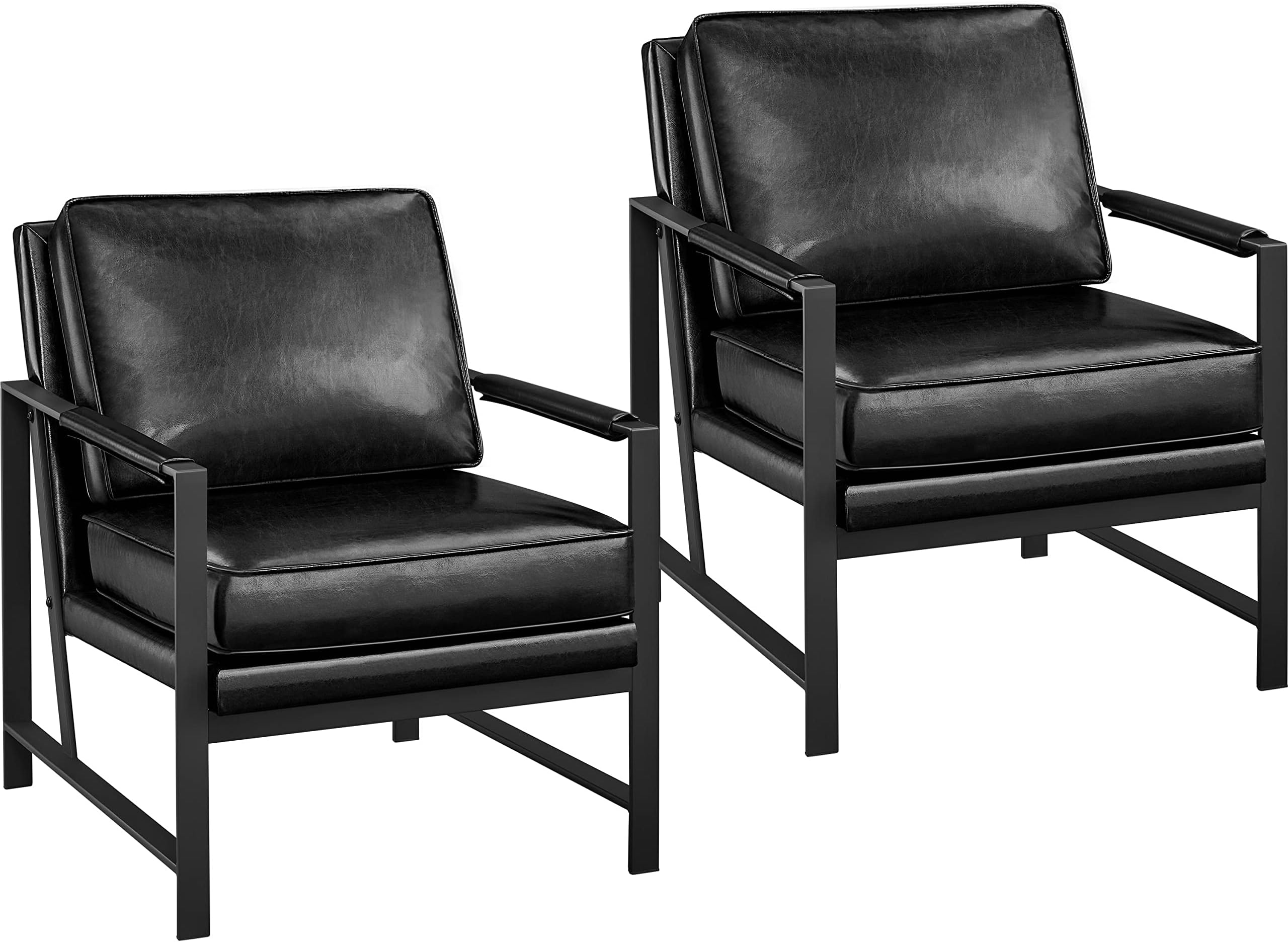 Yaheetech Faux Leather Tub Chair, Retro and Modern Armchair with Extra