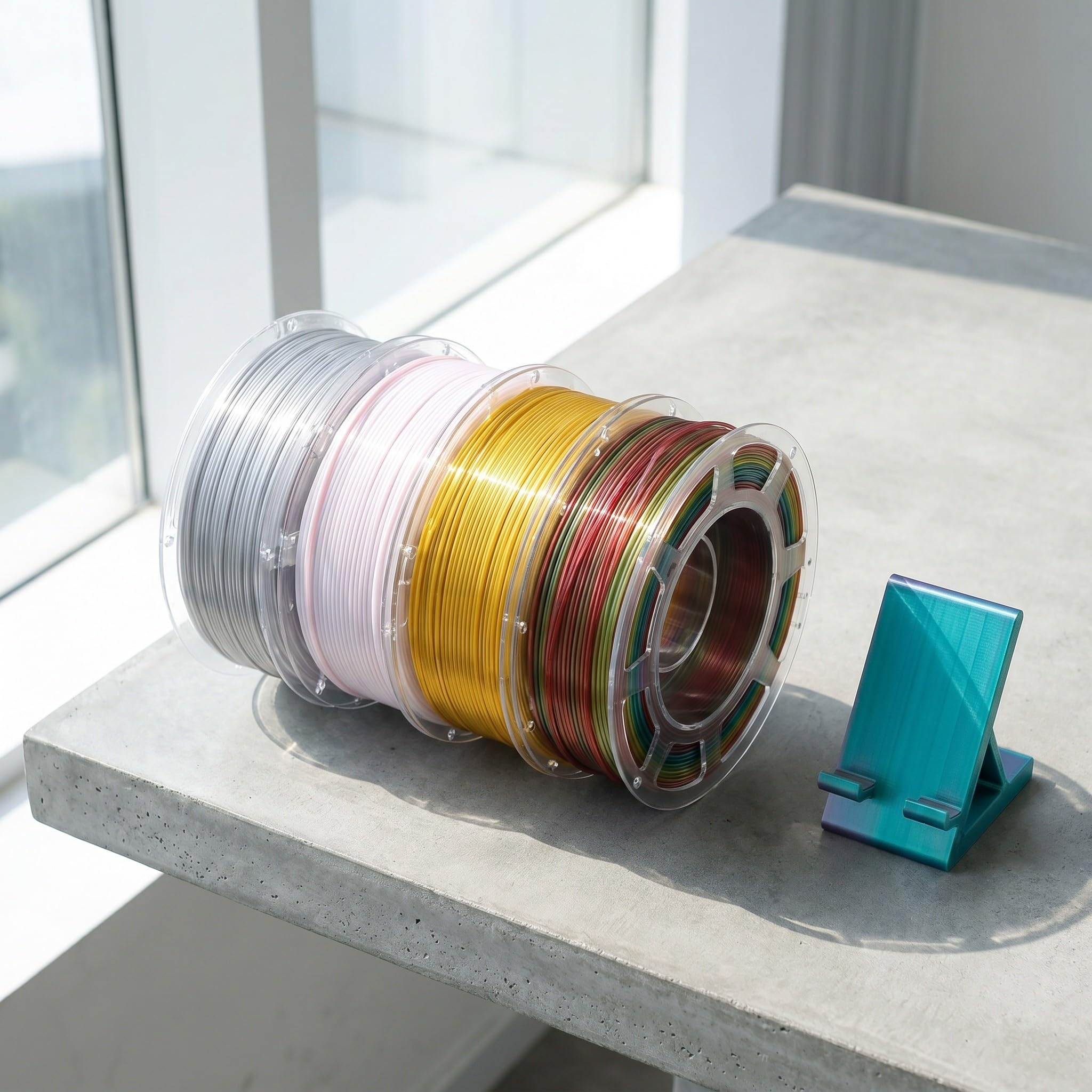 Toddmomy Paquete de 6 rollos de filamento PLA para impresora 3D - Bobina de filamento transparente pastel de 1,75 mm - Suministro de impresión 3D multicolor translúcido para proyectos de bricolaje y