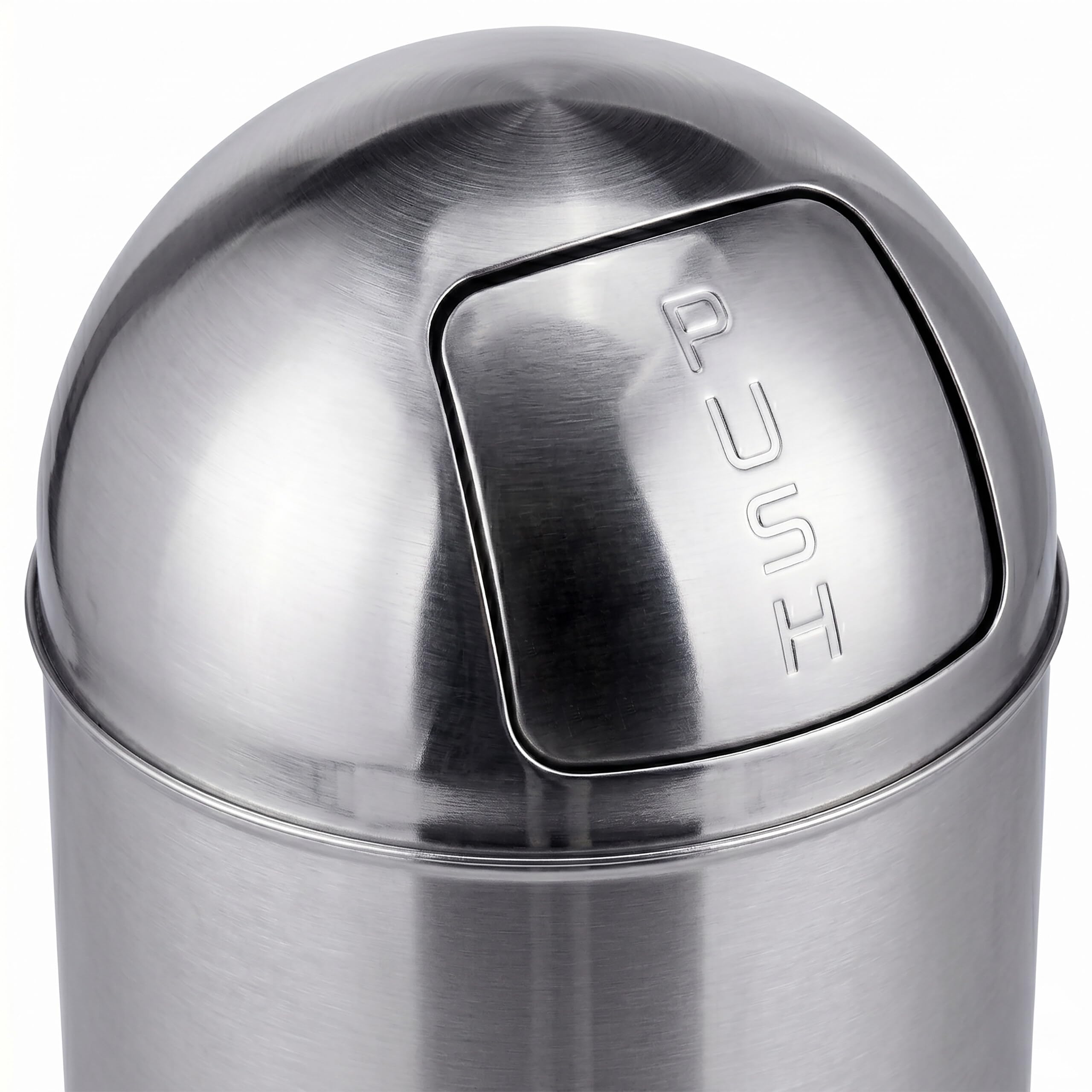 Relaxdays Cubo de basura, 70 L tapa a presión, acero inoxidable, plateado | Cubo interior extraíble con asa, cocina, baño