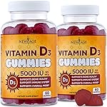 NEW AGE Vitamin D3 5000 IU 125mcg Gummies - Support Immune Support, Strong Bone Health - Non-GMO, Gluten-Free, Dairy-Free, No Gelatin (120 Gummies (Pack of 2))