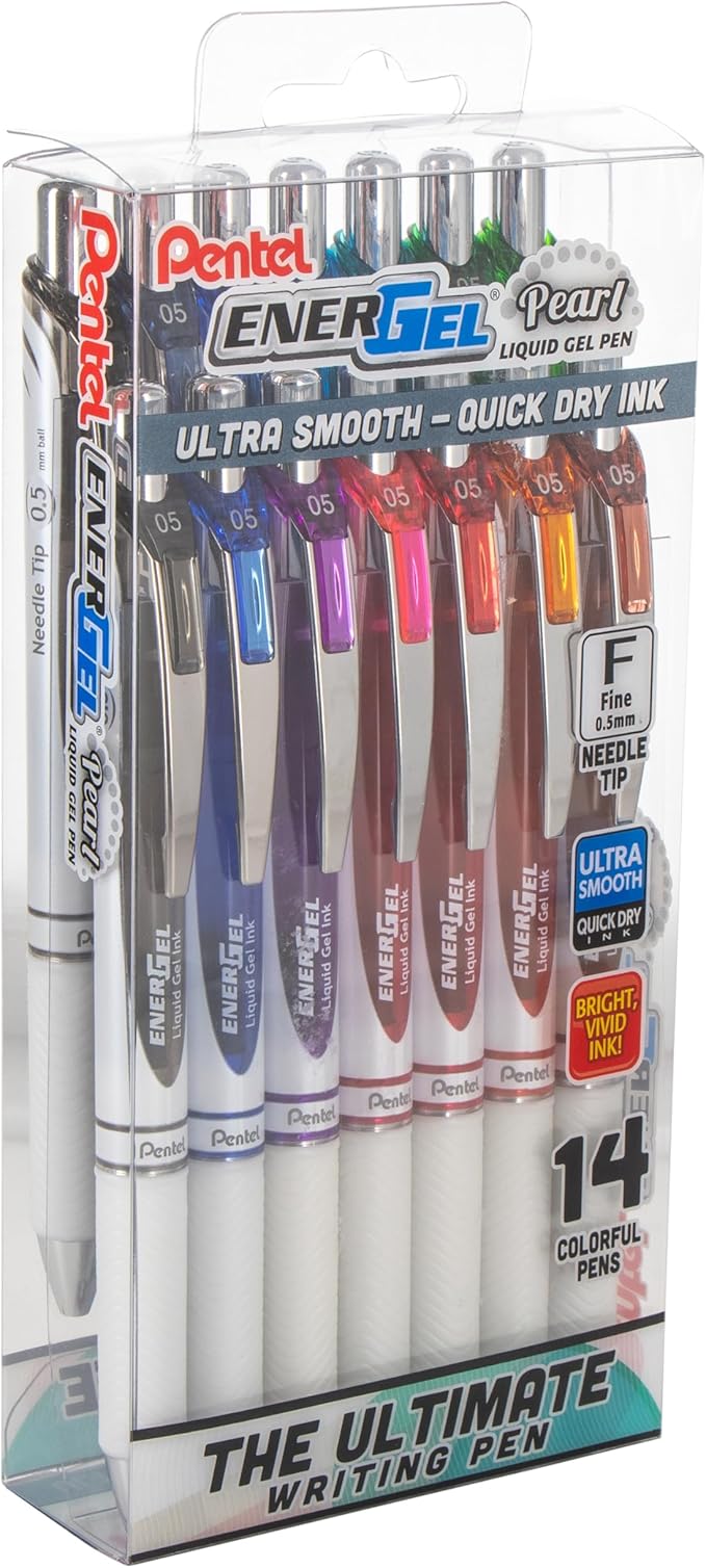 Pentel EnerGel RTX Pearl Liquid Gel Pen Pack 14 Piezas 0.5mm miniatura 2