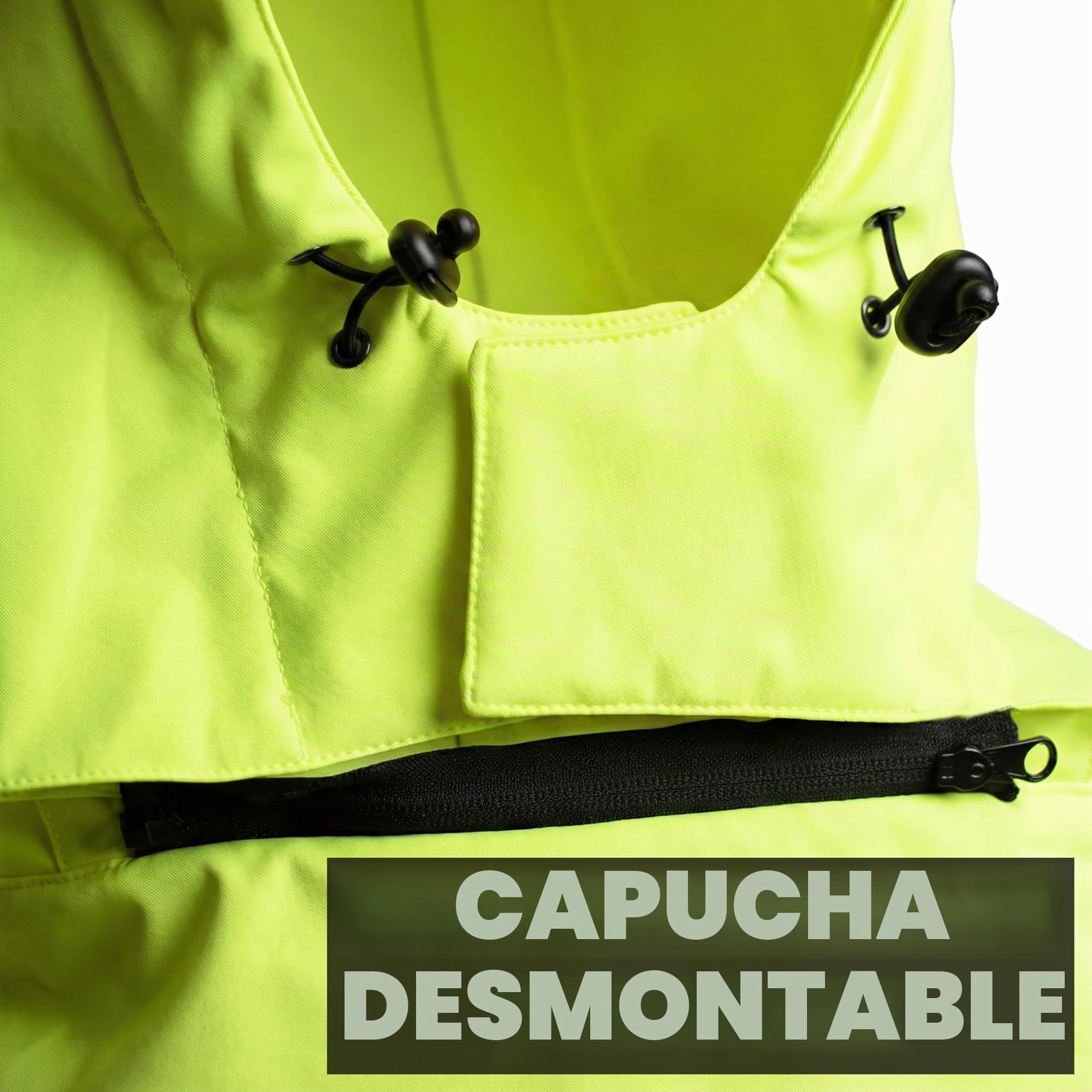 ACE Neon Chaqueta de alta visibilidad: resistente chaqueta softshell de advertencia con reflectores y capucha desmontable - EN ISO 20471