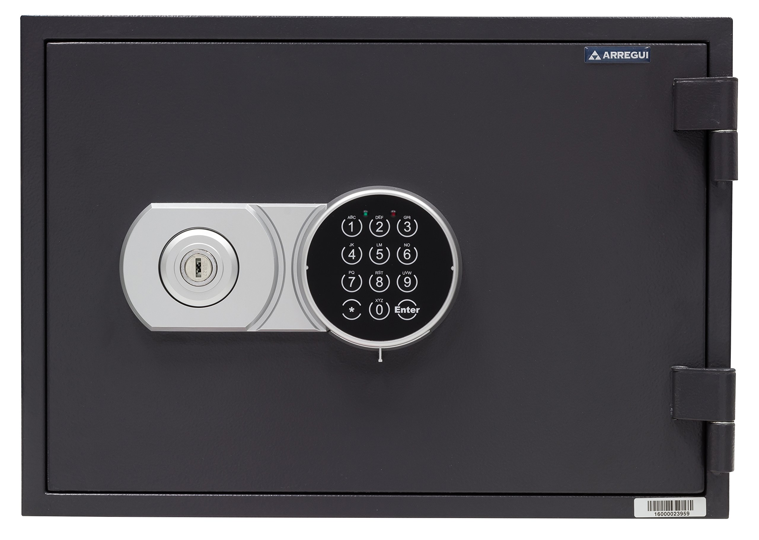 Arregui Resist 41240 Caja fuerte de sobreponer ignífuga certificada LFS60P, muy alta seguridad, apertura electrónica y llave, 51 x 45 x 43 cm, 41 L