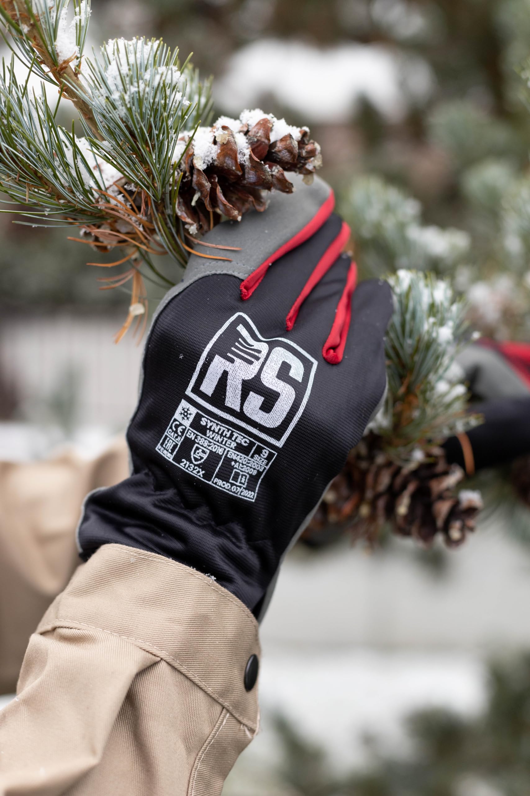 RS Synth TEC Gants d'hiver isolés en Cuir synthétique - Taille 11-12 Paires - Noir et Gris - Gants de Travail en Cuir - Prêts à l'emploi