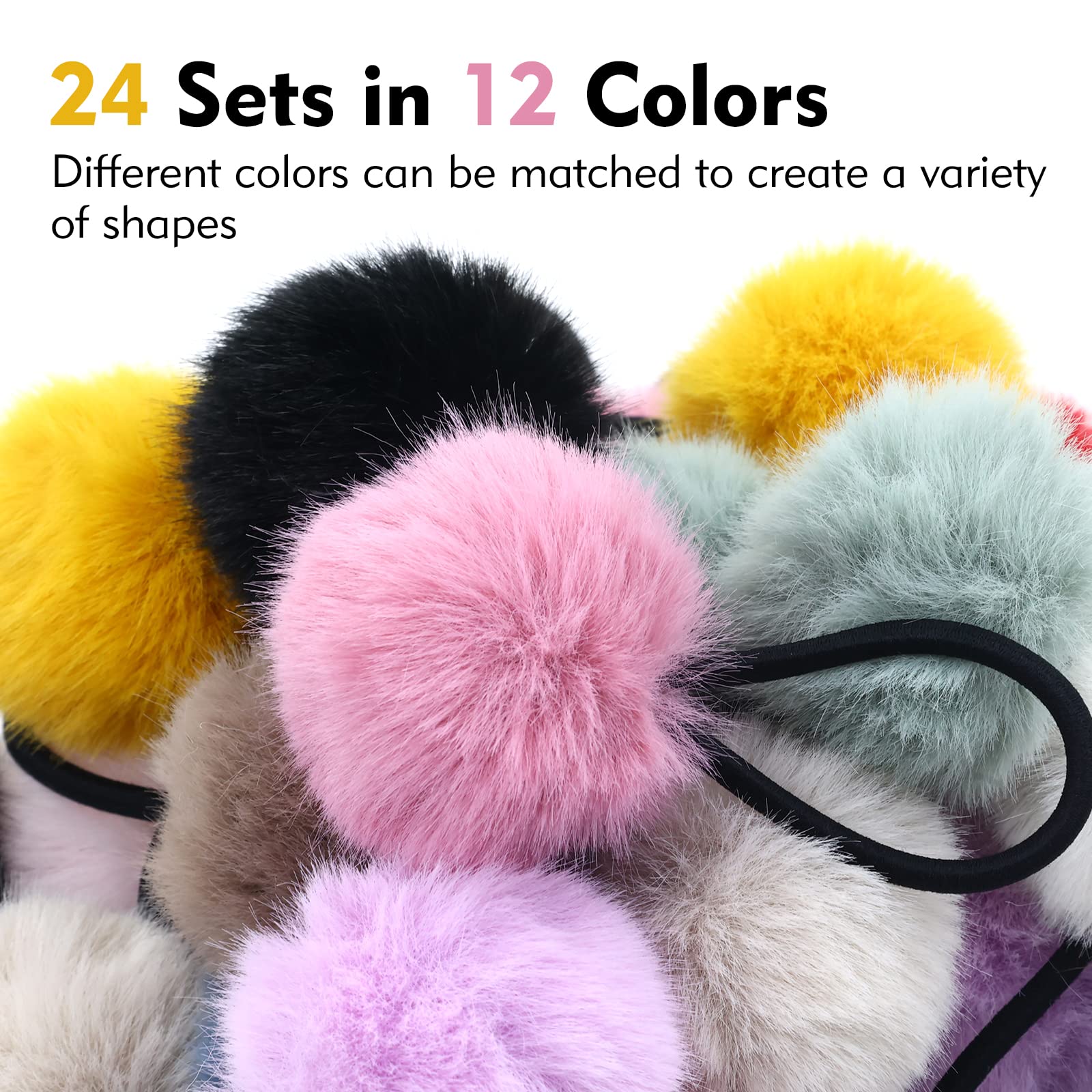 Amazon.com : Lawie 24 Pack Candy Colors Cute Fuzzy Pompom 