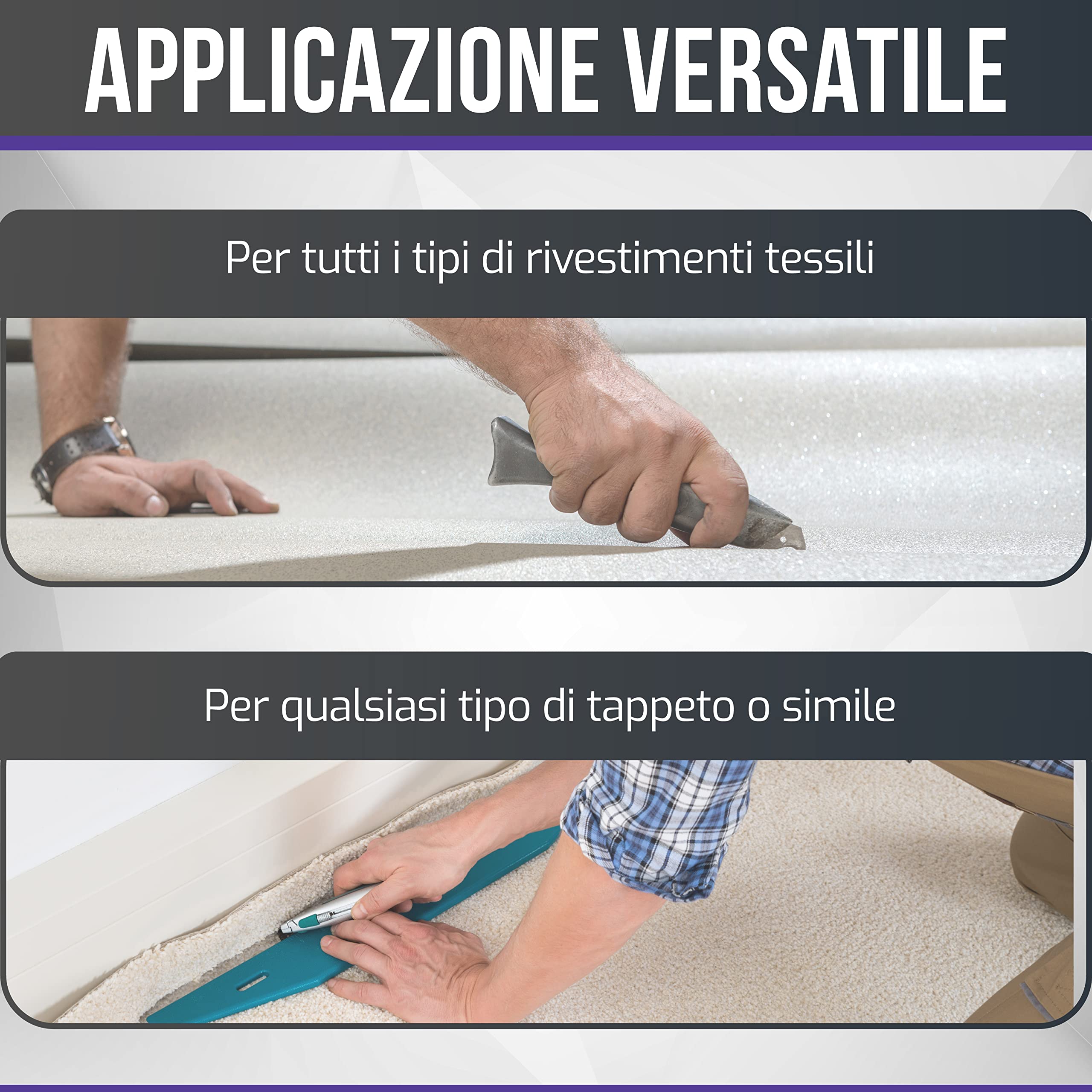 Filzada® 120x PROFI Lame trapezoidali per coltelli per tappeti - 0,5 x 0,5 mm - Lame di ricambio ultra affilate anche per coltelli da taglio