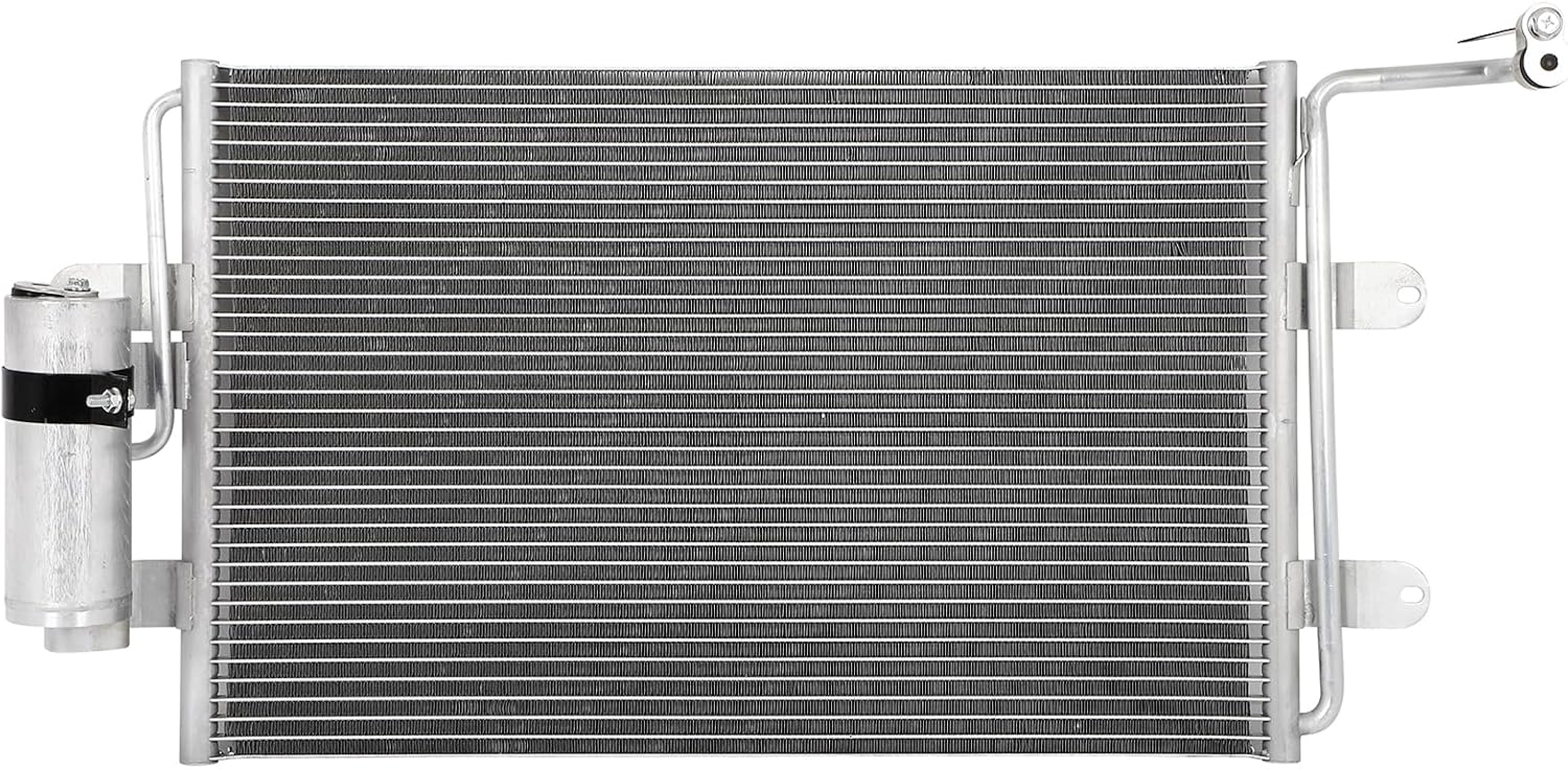 A/C AC Condenser Compatible with 1999-2006 TT Base 1.8L 2001-2003 for Golf GTI Turbo 1.8L 1999 for Jetta VR6 Carat 1.8L 1999 for Jetta VR6 Carat 2.8L Replaces 4933 1J0820413L 1J0820413N 1JE820411