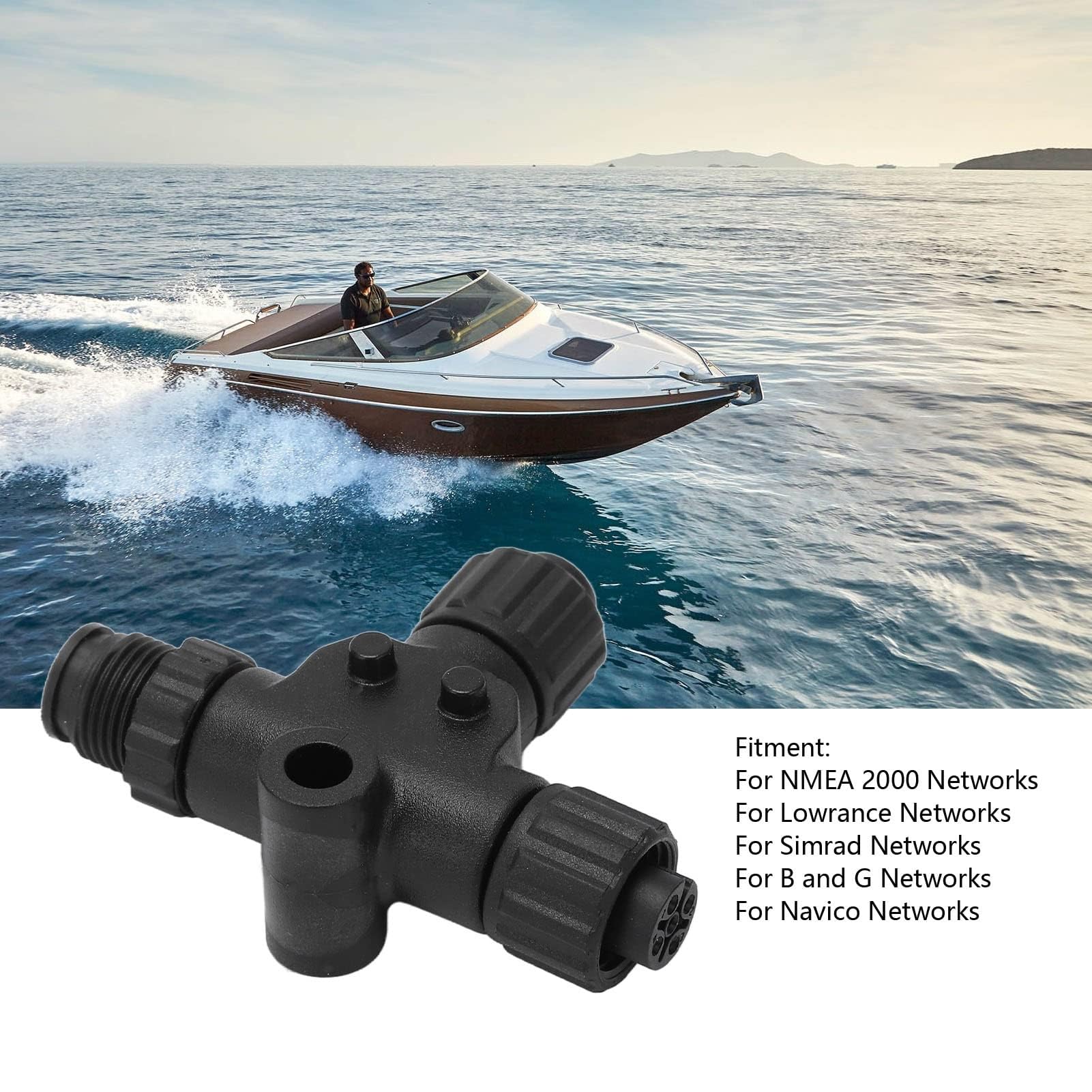 KIMISS per Connettore NMEA 2000 T per connettore N2K T Connettore a T a 3 Porte per Connettore NMEA 2000 T 3 Porte 5 Pin Filettatura M12 IP67 Impermeabile per Reti Ricambi per